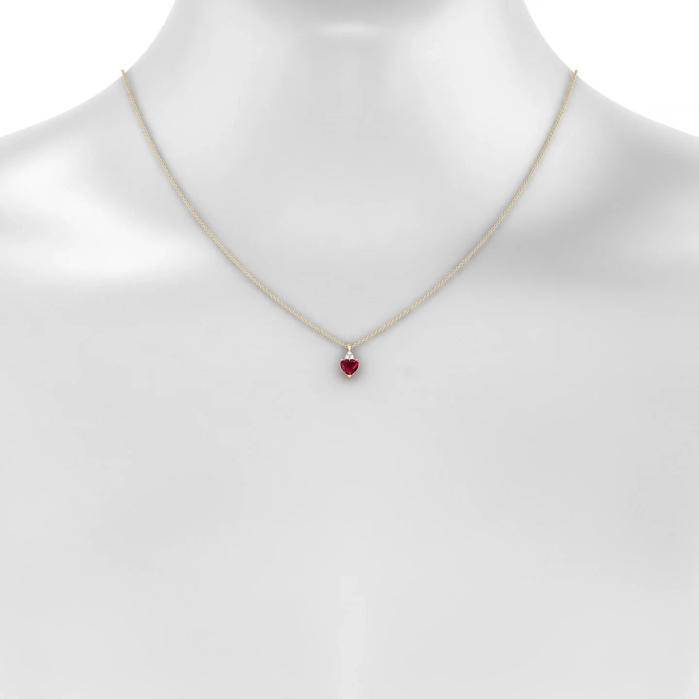 Mirage | 18k Yellow Gold 5.5 mm Heart Ruby Pendant