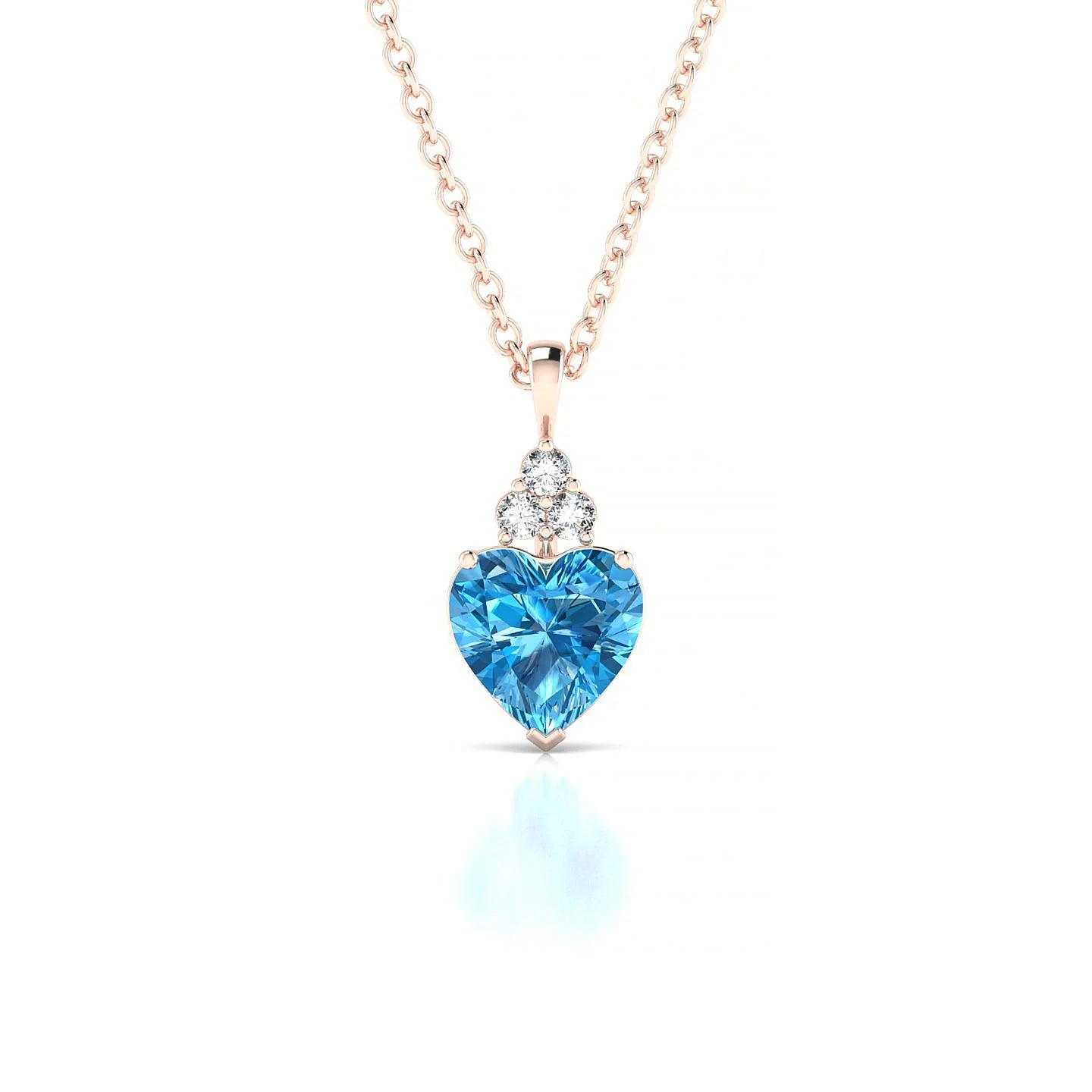 Mirage | 18k Rose Gold 6 mm Heart Topaz Pendant