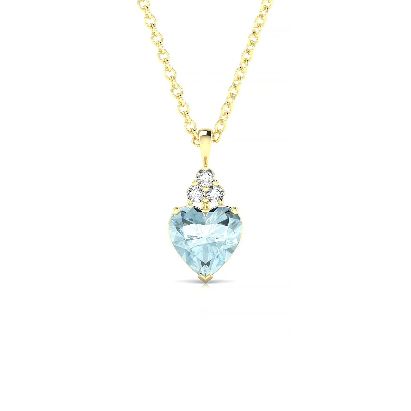 Mirage | 18k Yellow Gold 6 mm Heart Aquamarine Pendant