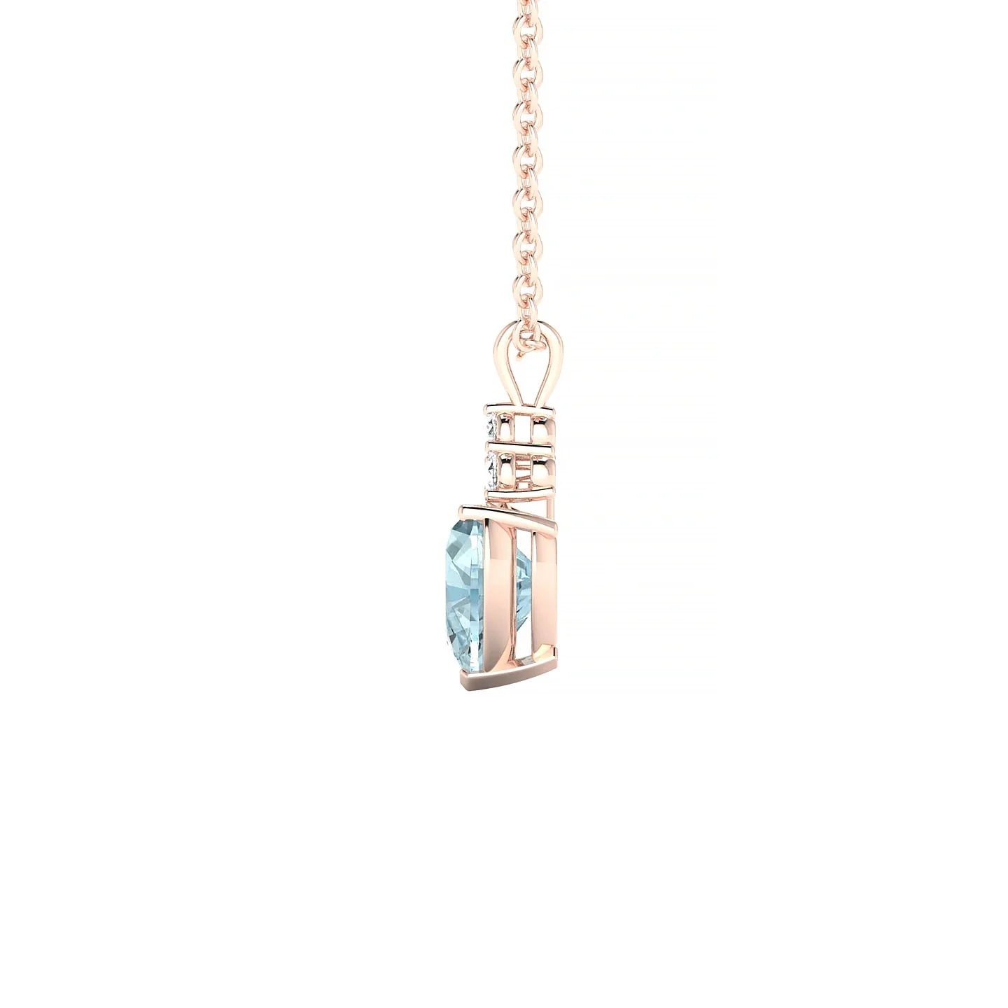 Mirage | 18k Rose Gold 6 mm Heart Aquamarine Pendant