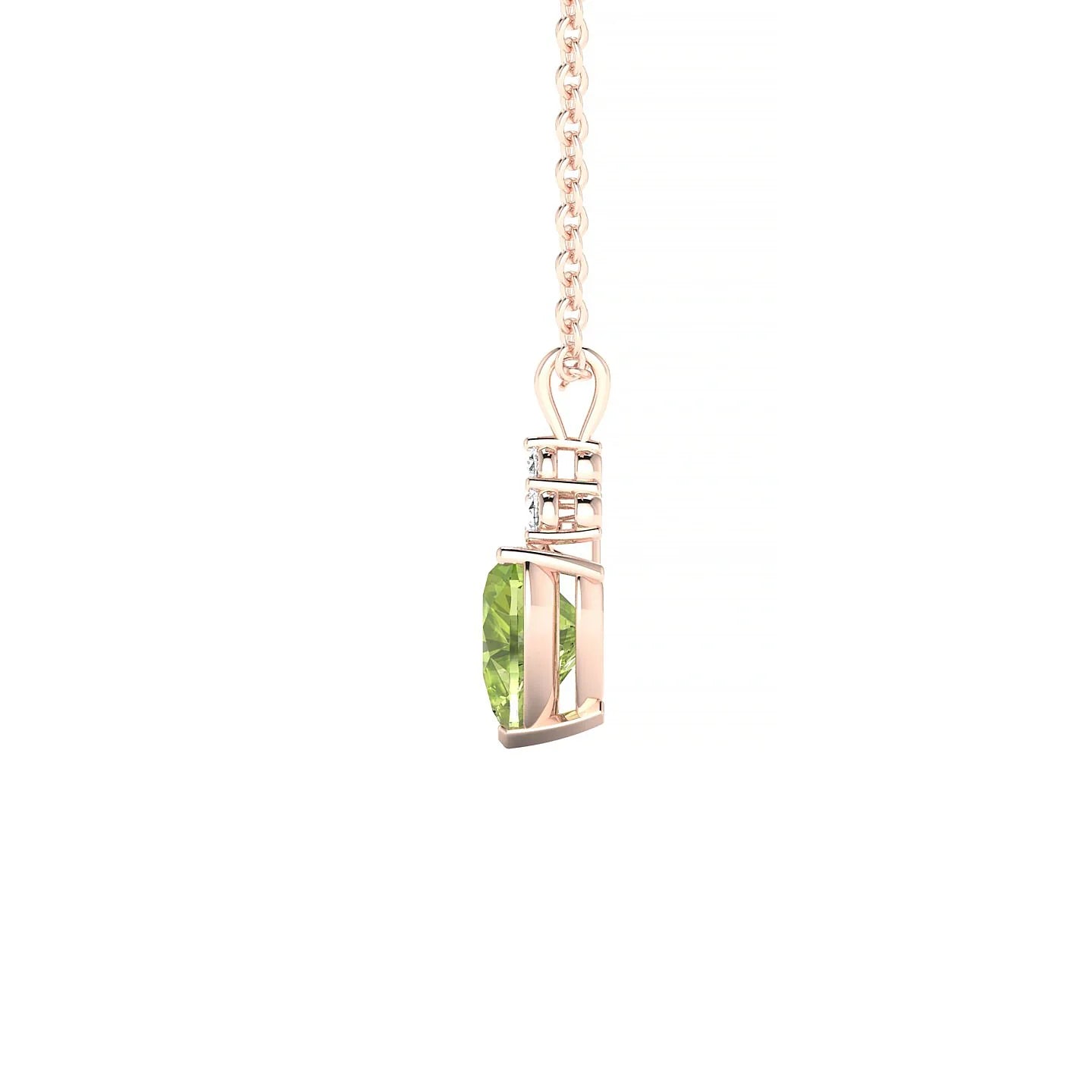 Mirage | 18k Rose Gold 6 mm Heart Peridot Pendant