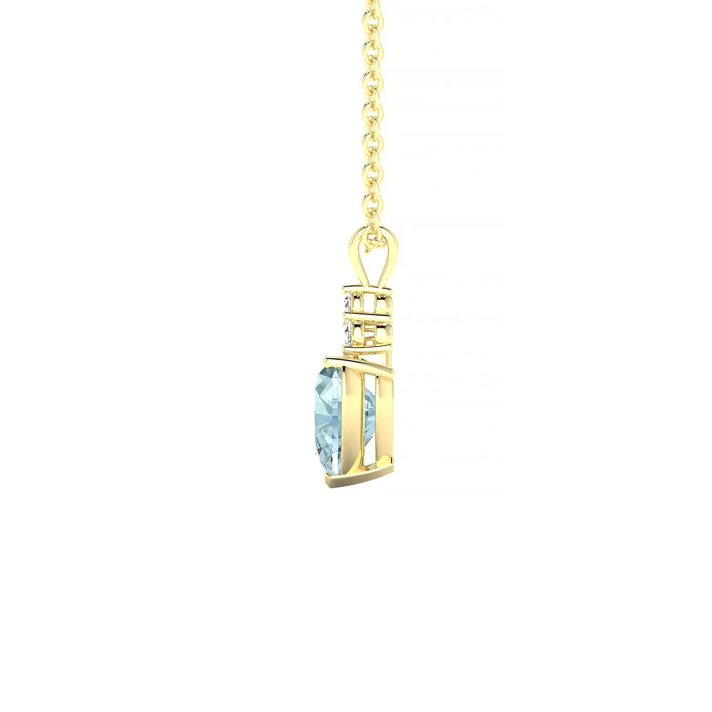 Mirage | 18k Yellow Gold 6 mm Heart Aquamarine Pendant