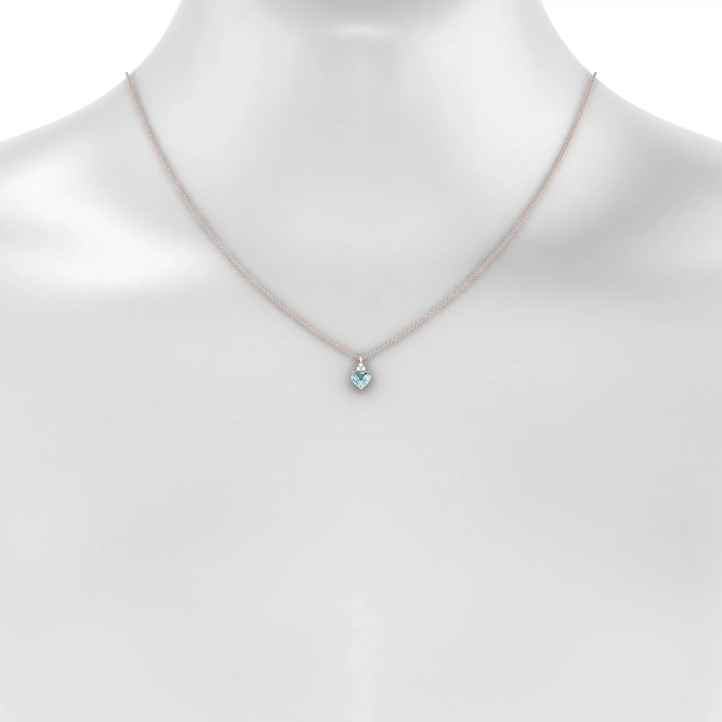Mirage | 18k Rose Gold 6 mm Heart Aquamarine Pendant