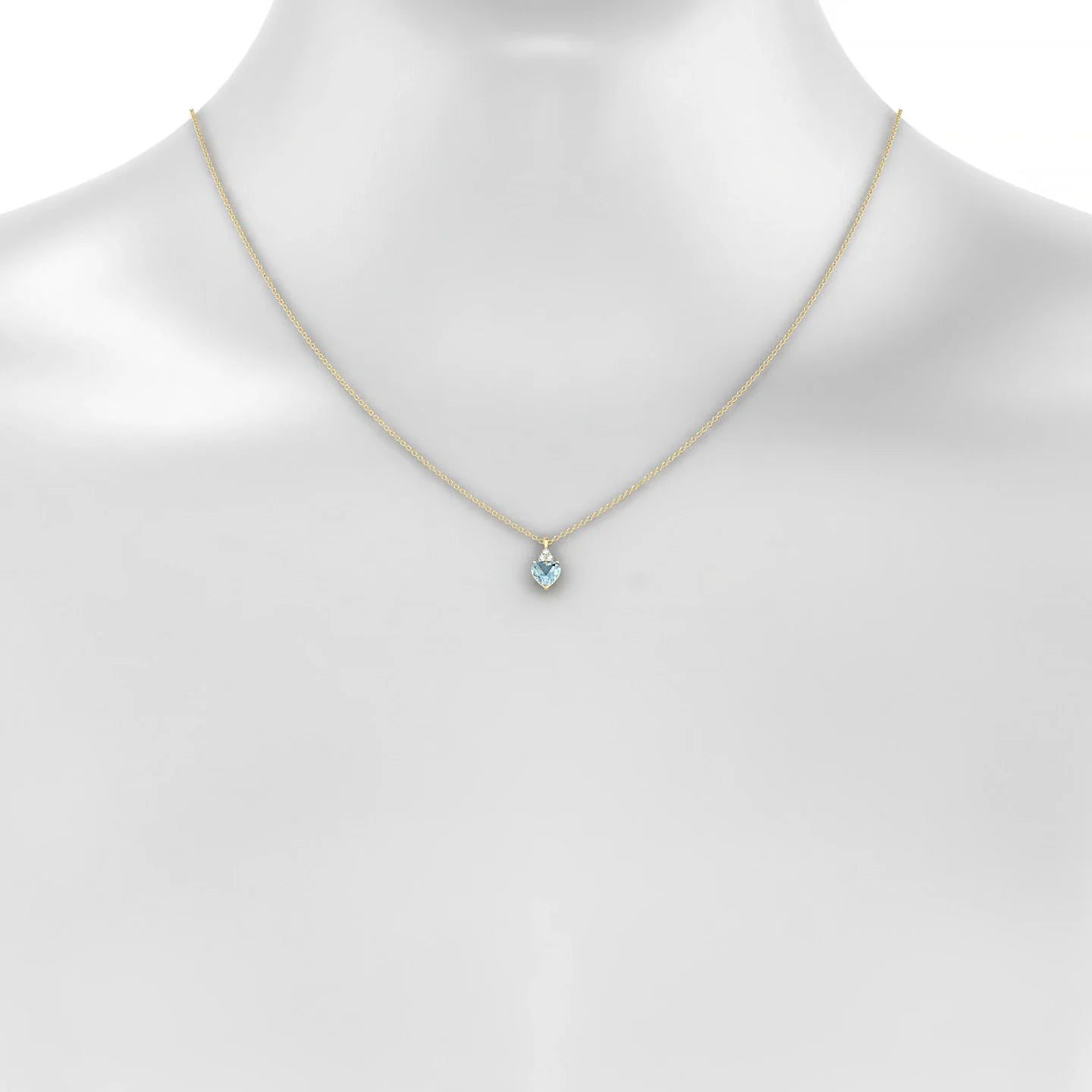 Mirage | 18k Yellow Gold 6 mm Heart Aquamarine Pendant