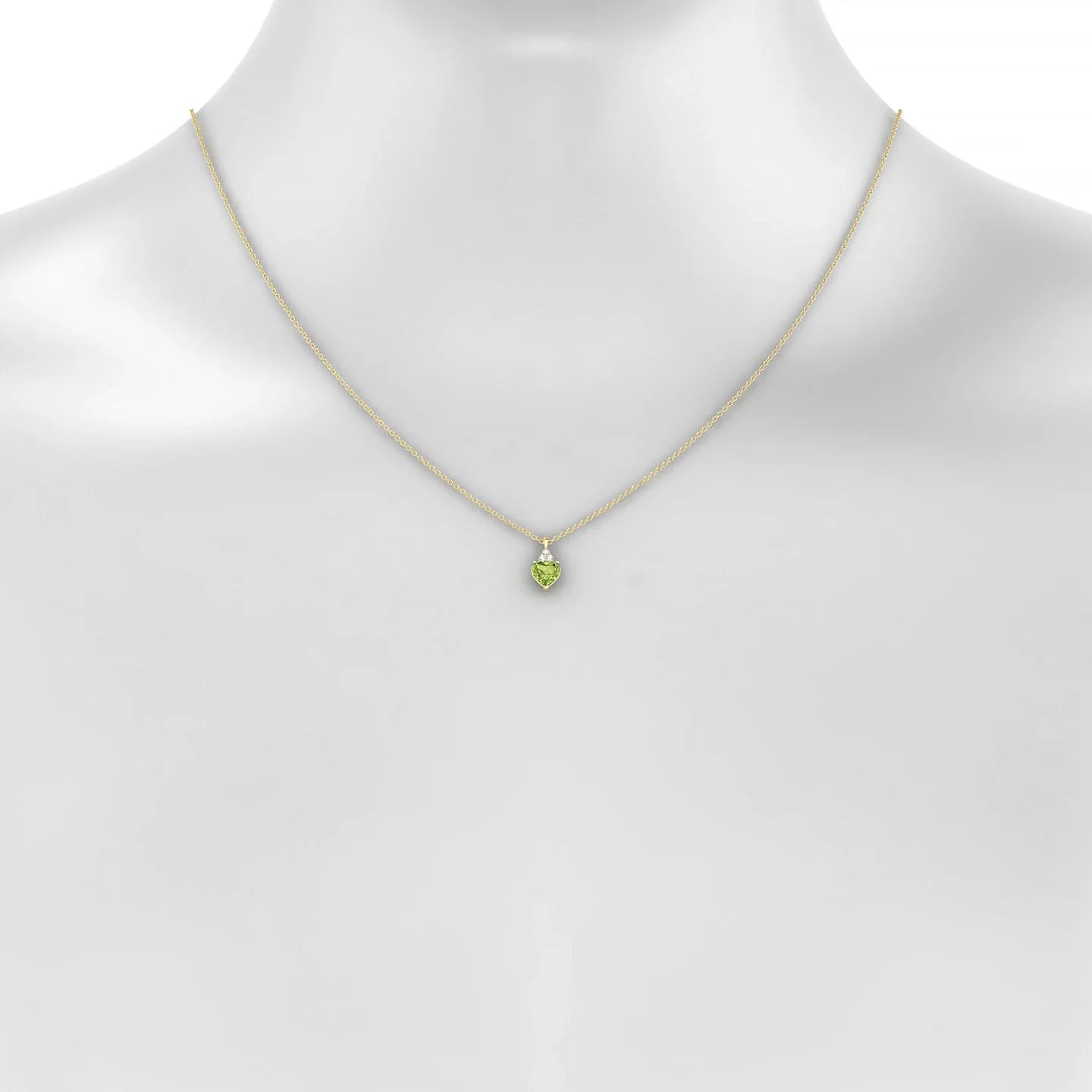 Mirage | 18k Yellow Gold 6 mm Heart Peridot Pendant
