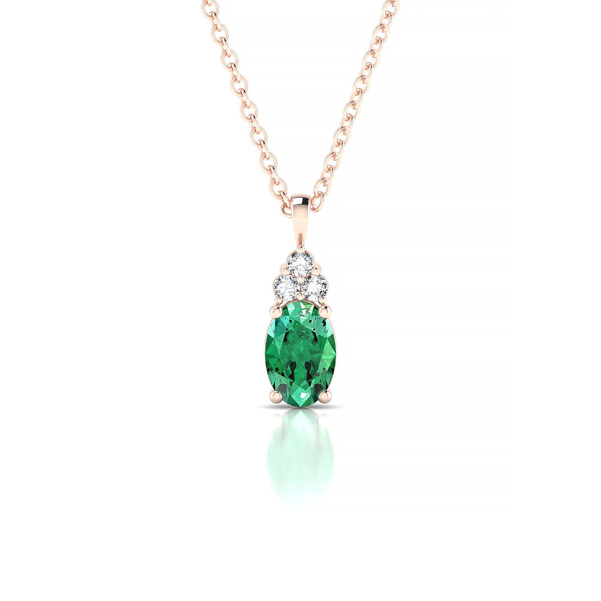 Mirage | 18k Rose Gold 6 x 4 mm Oval Emerald Pendant