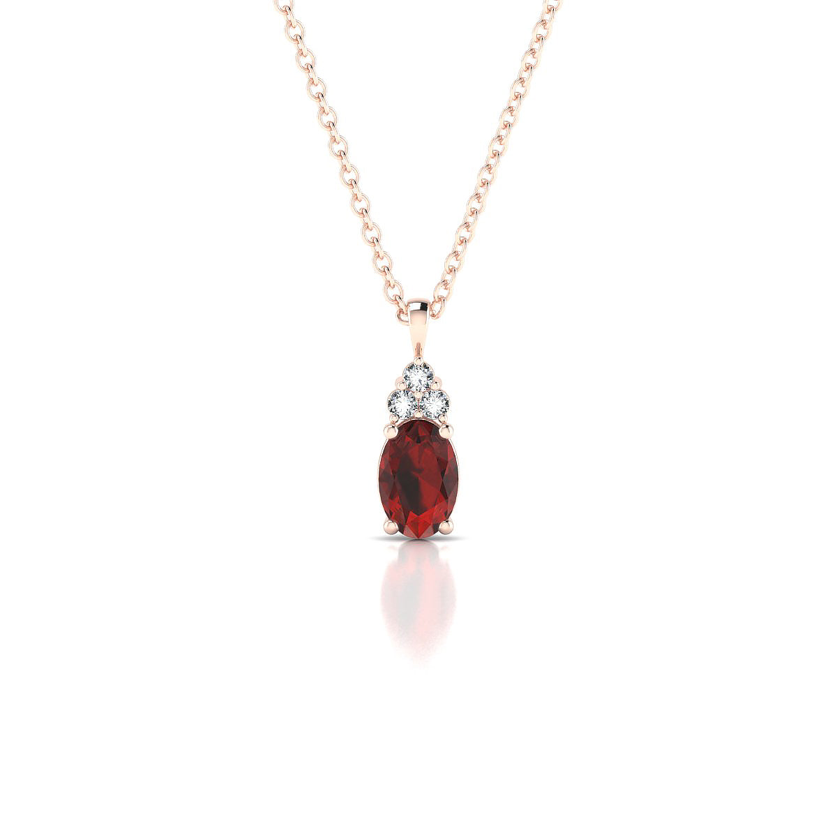 Mirage | 18k Rose Gold 6 x 4 mm Oval Garnet Pendant