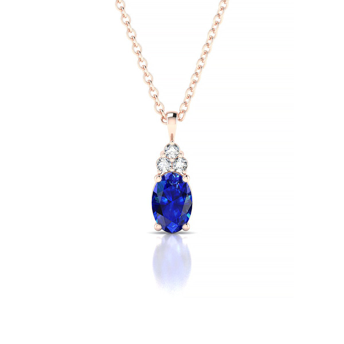 Mirage | 18k Rose Gold 6 x 4 mm Oval Sapphire Pendant