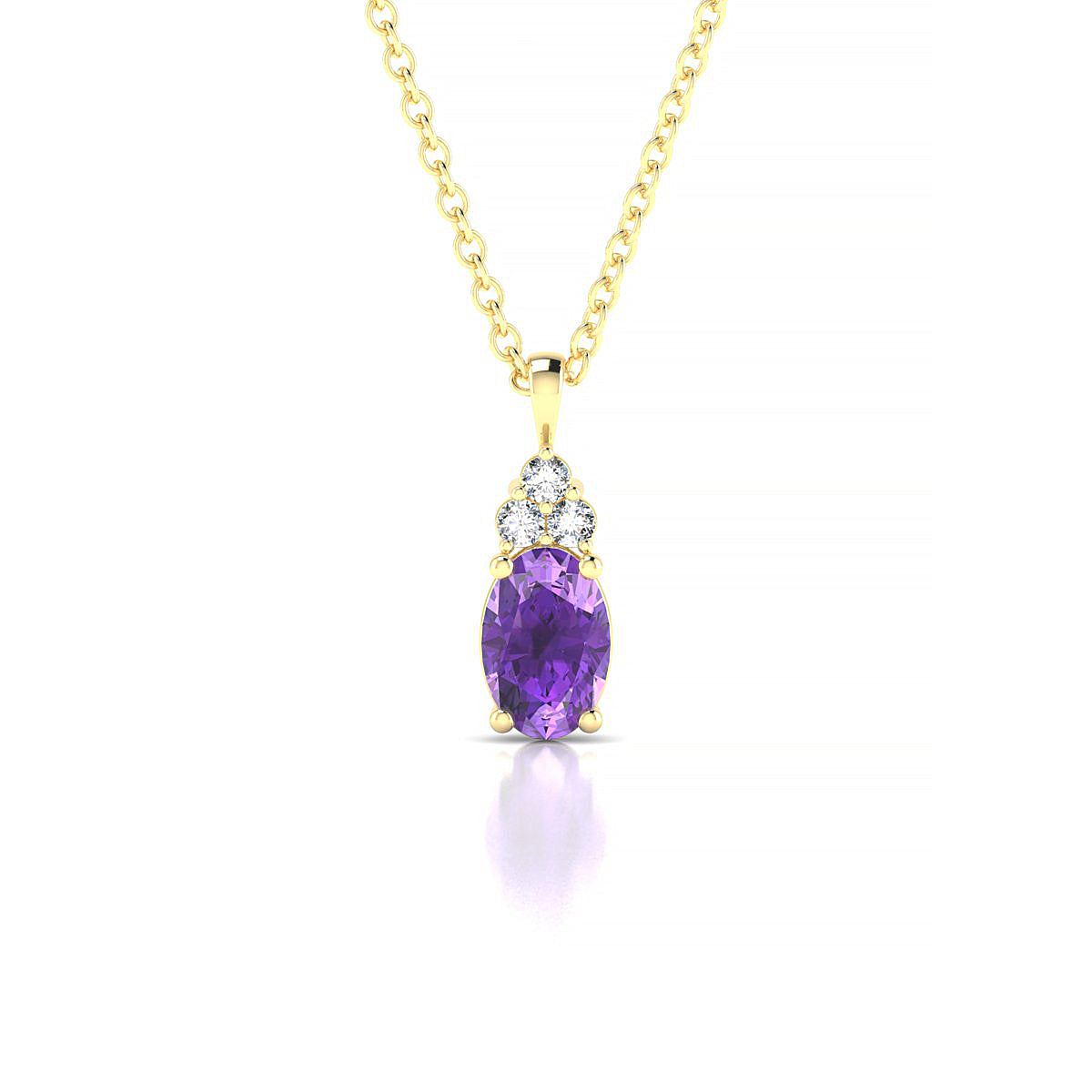Mirage | 18k Yellow Gold 6 x 4 mm Oval Amethyst Pendant