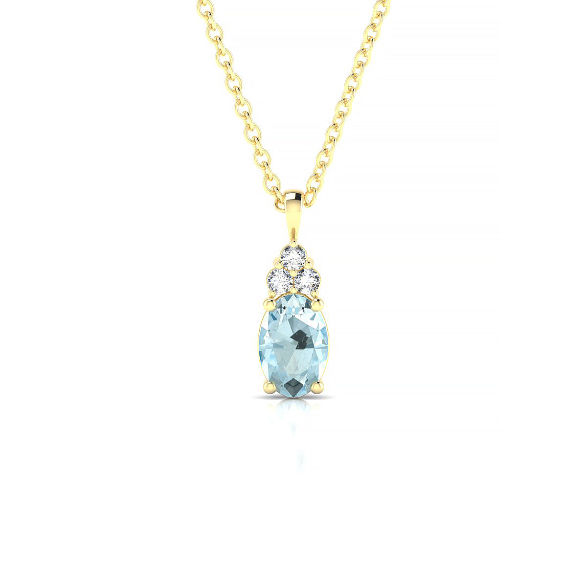 Mirage | 18k Yellow Gold 6 x 4 mm Oval Aquamarine Pendant