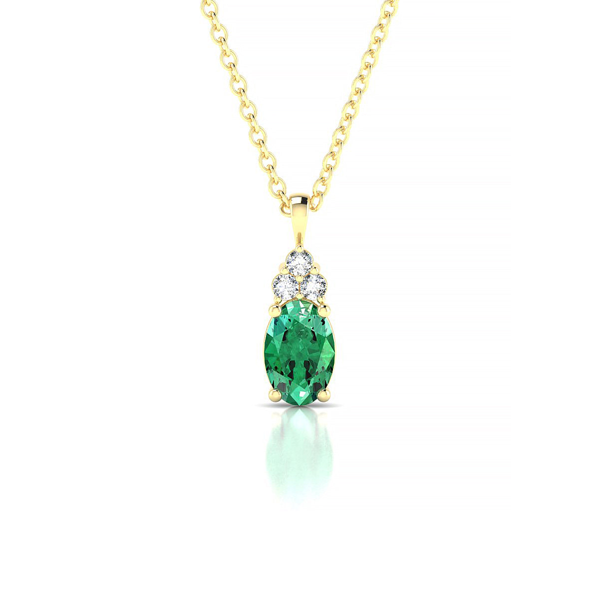 Mirage | 18k Yellow Gold 6 x 4 mm Oval Emerald Pendant