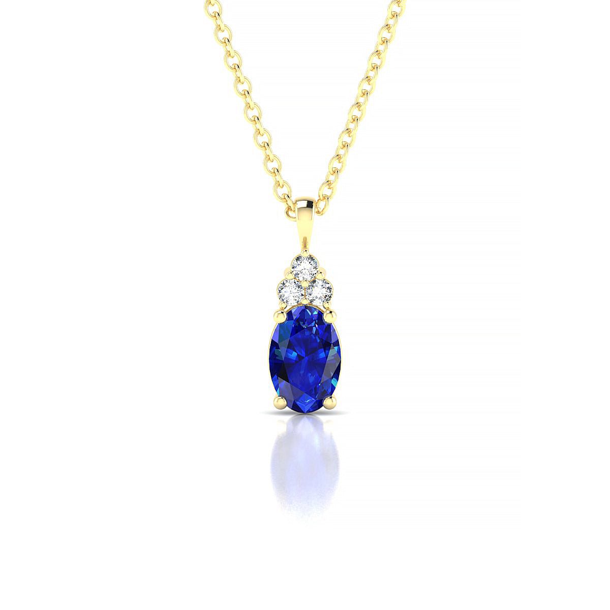 Mirage | 18k Yellow Gold 6 x 4 mm Oval Sapphire Pendant