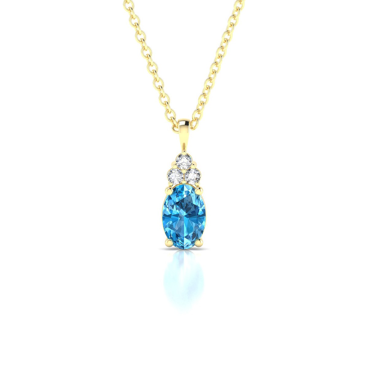 Mirage | 18k Yellow Gold 6 x 4 mm Oval Topaz Pendant