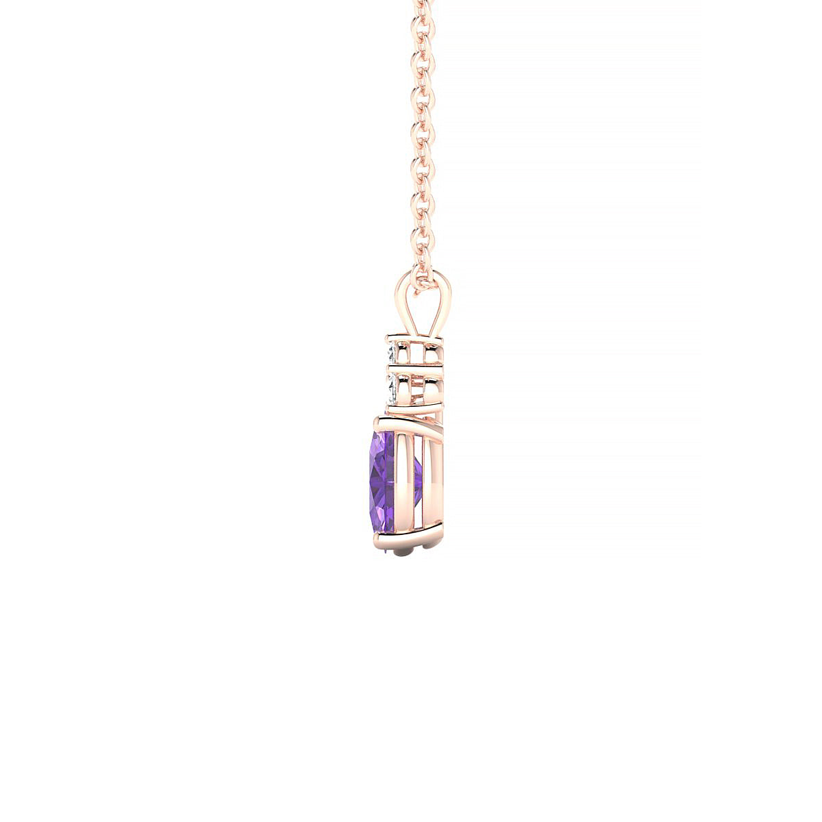 Mirage | 18k Rose Gold 6 x 4 mm Oval Amethyst Pendant
