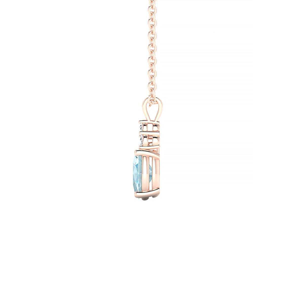Mirage | 18k Rose Gold 6 x 4 mm Oval Aquamarine Pendant