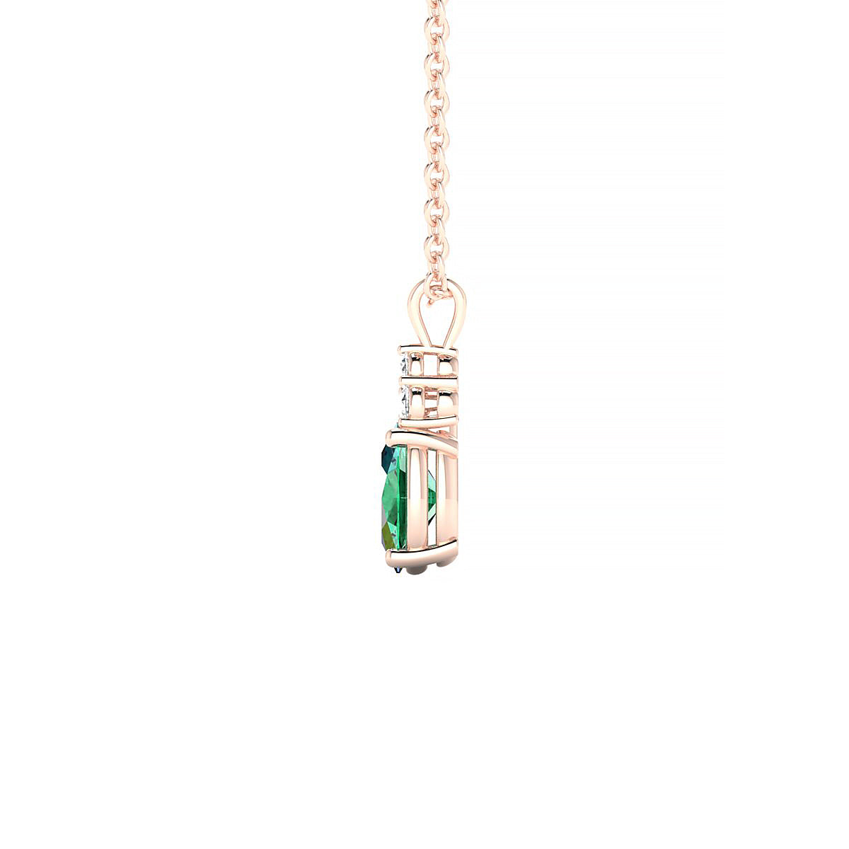 Mirage | 18k Rose Gold 6 x 4 mm Oval Emerald Pendant