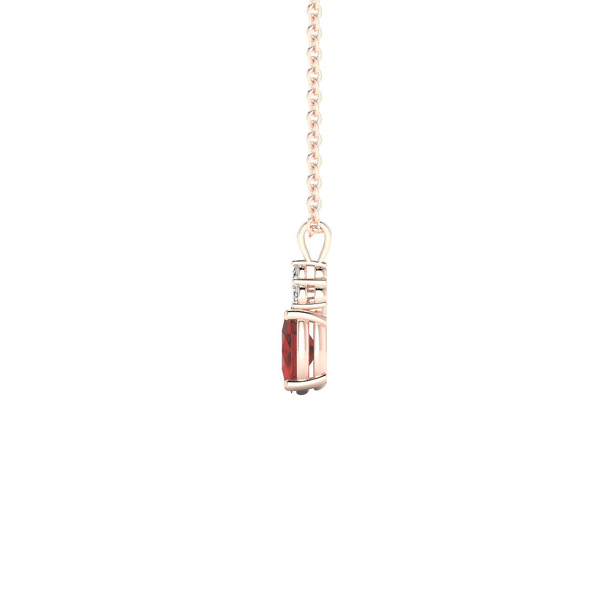 Mirage | 18k Rose Gold 6 x 4 mm Oval Garnet Pendant