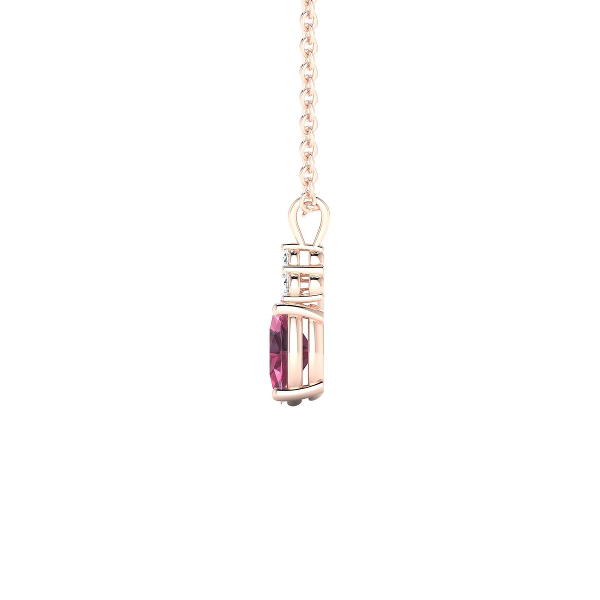 Mirage | 18k Rose Gold 6 x 4 mm Oval Rhodolite Pendant
