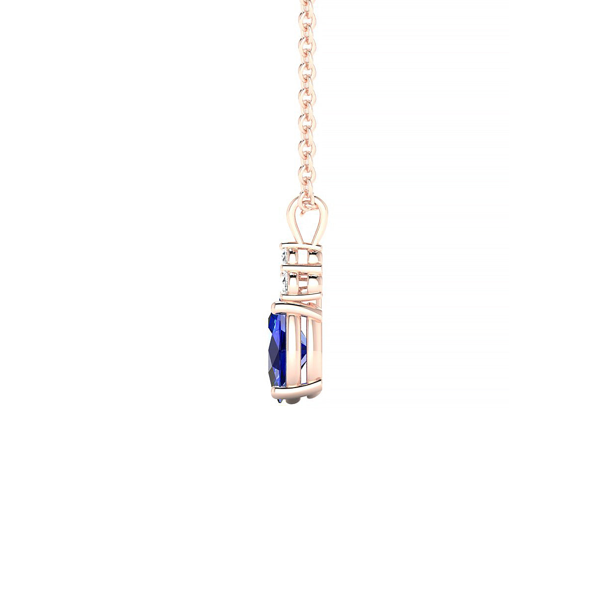 Mirage | 18k Rose Gold 6 x 4 mm Oval Sapphire Pendant
