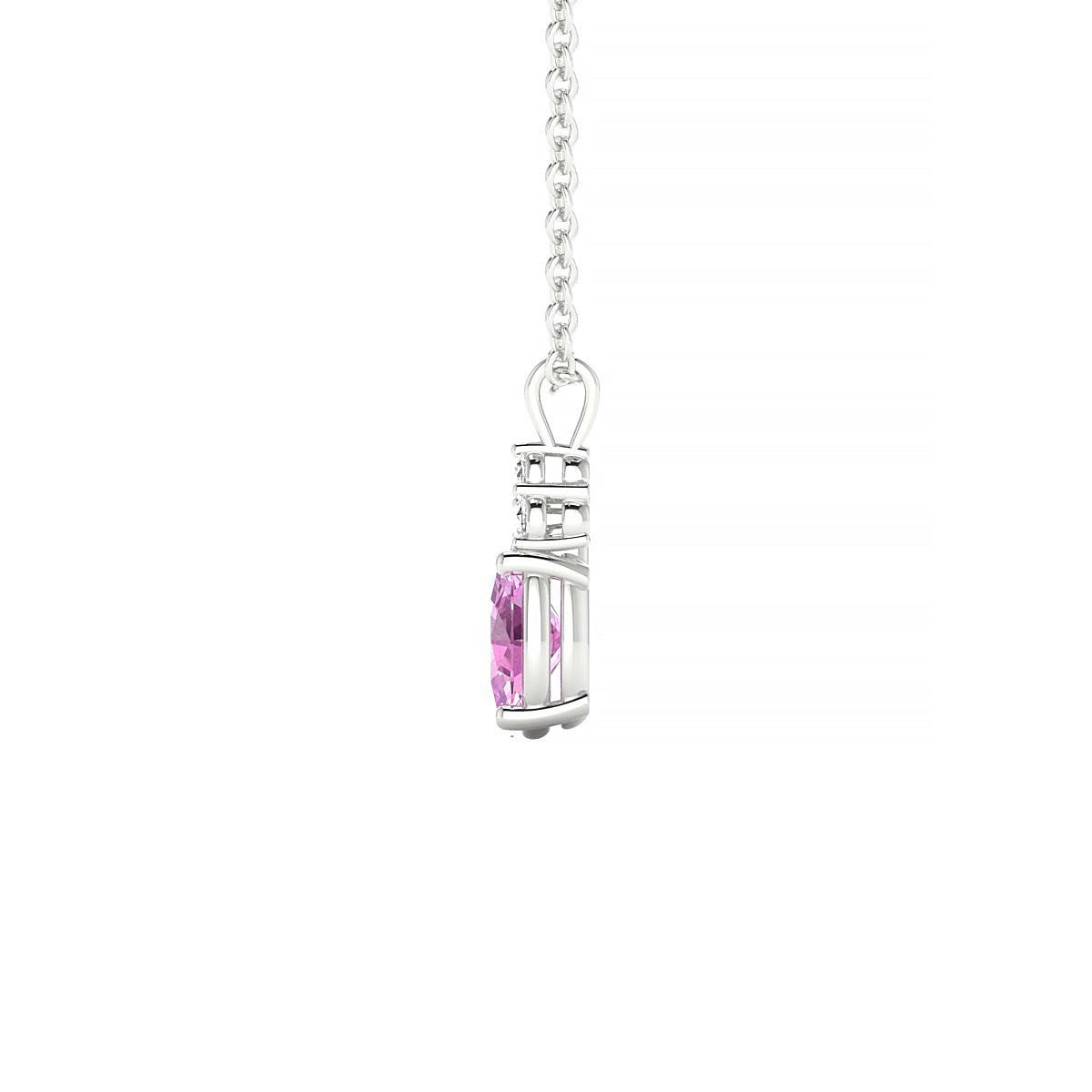 Mirage | 18k White Gold 6 x 4 mm Oval Pink Sapphire Pendant