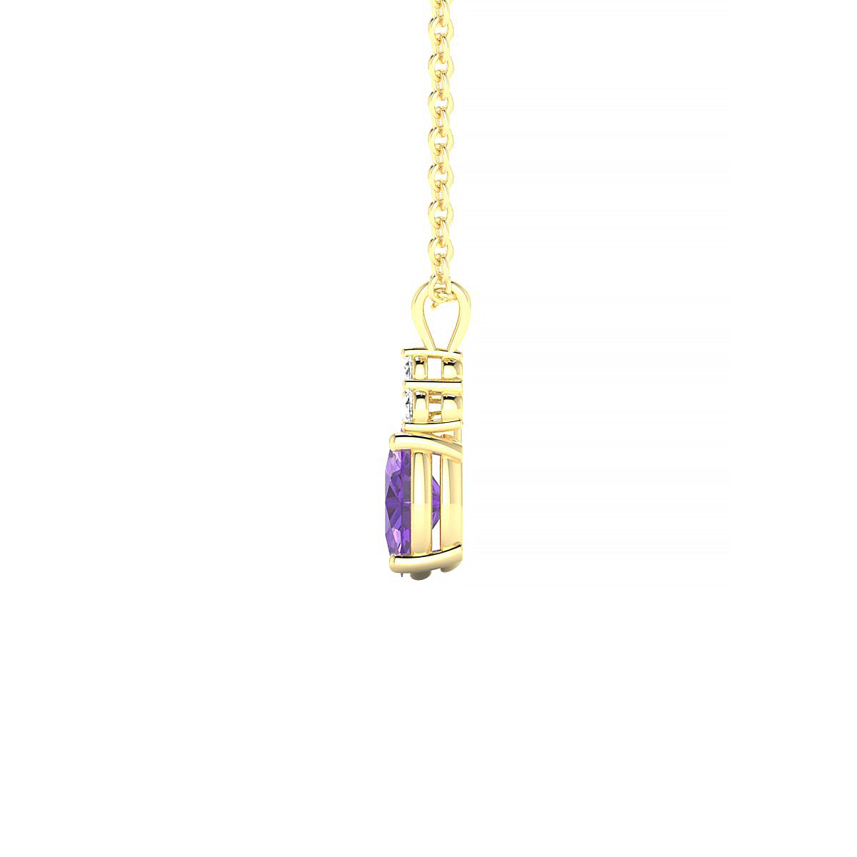 Mirage | 18k Yellow Gold 6 x 4 mm Oval Amethyst Pendant