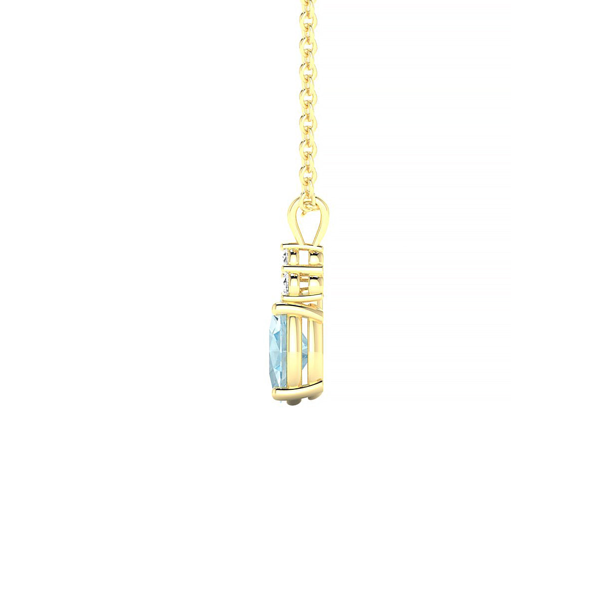 Mirage | 18k Yellow Gold 6 x 4 mm Oval Aquamarine Pendant