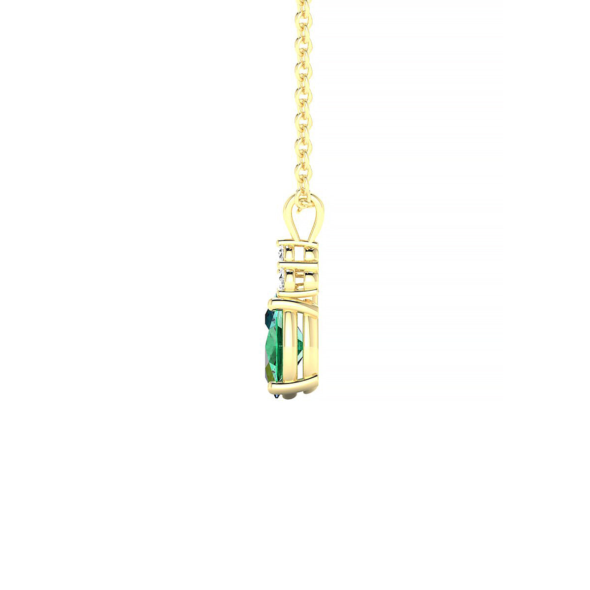 Mirage | 18k Yellow Gold 6 x 4 mm Oval Emerald Pendant