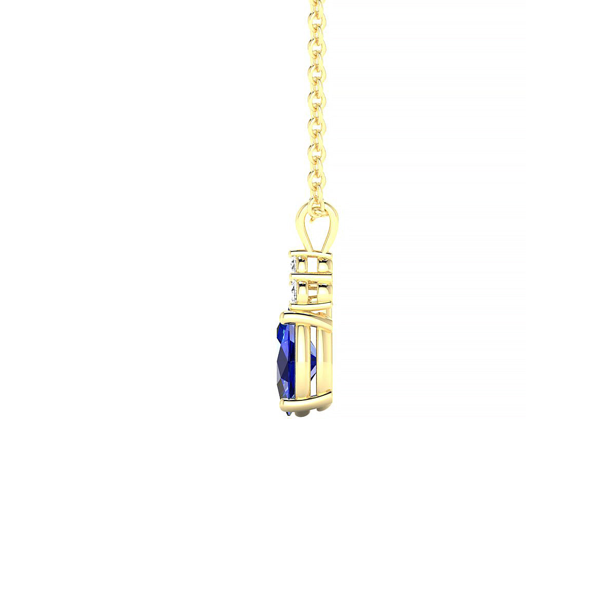Mirage | 18k Yellow Gold 6 x 4 mm Oval Sapphire Pendant