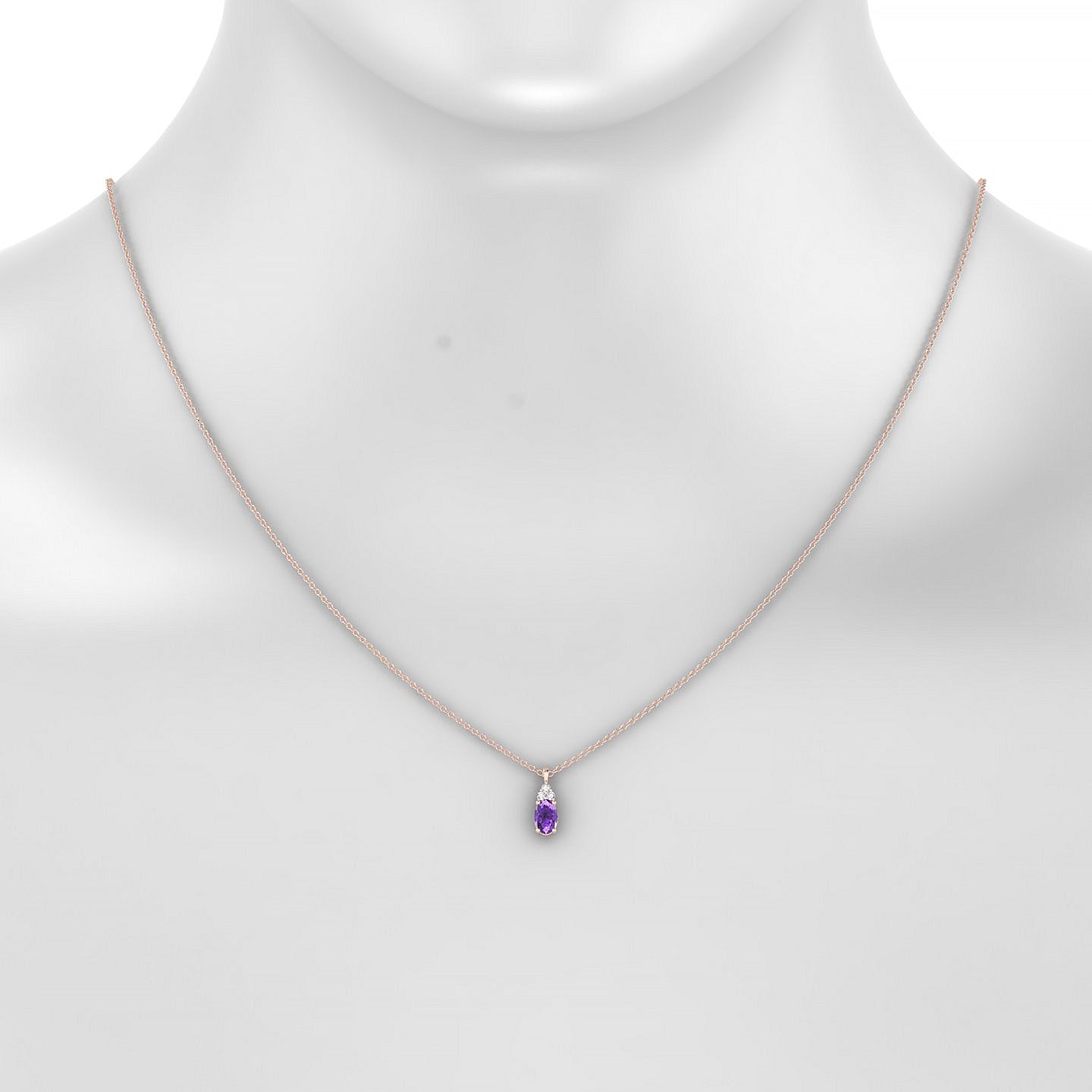 Mirage | 18k Rose Gold 6 x 4 mm Oval Amethyst Pendant