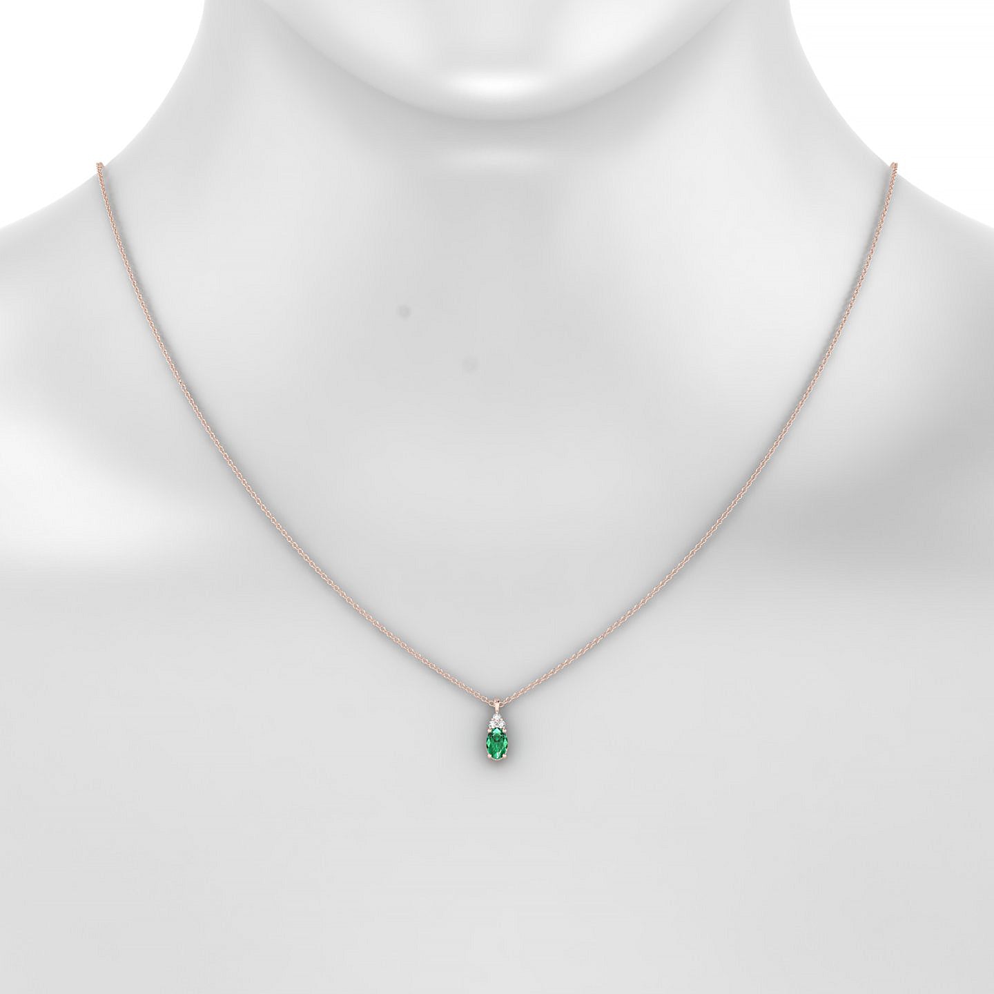 Mirage | 18k Rose Gold 6 x 4 mm Oval Emerald Pendant