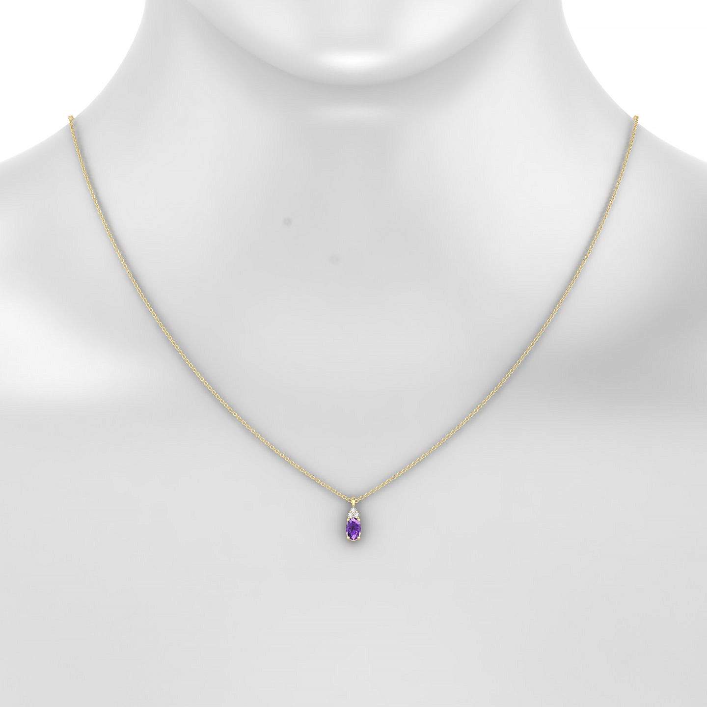 Mirage | 18k Yellow Gold 6 x 4 mm Oval Amethyst Pendant
