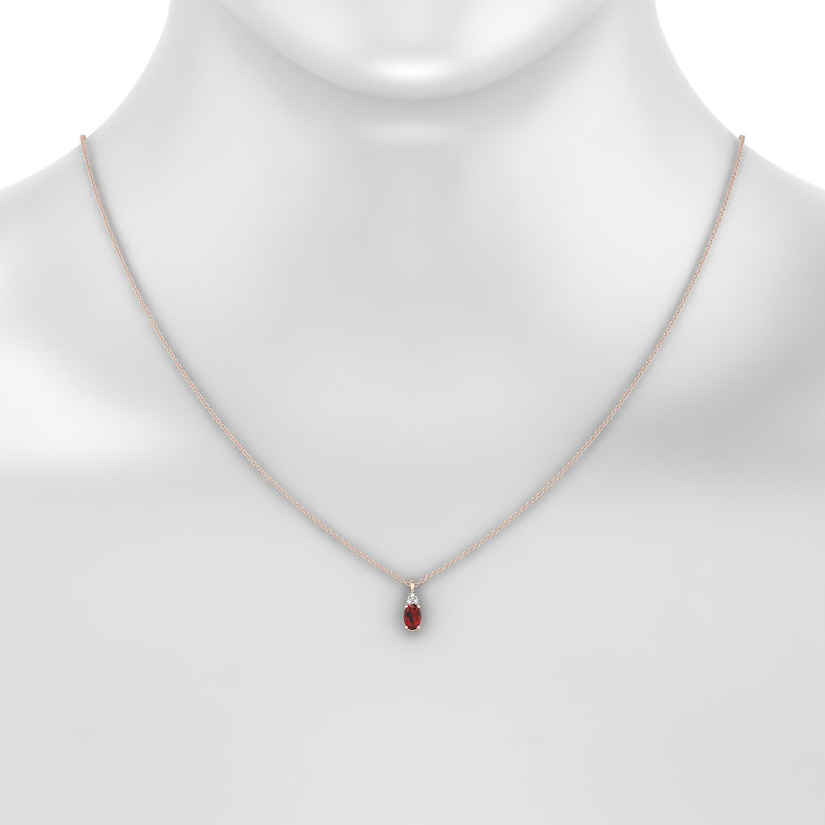 Mirage | 18k Rose Gold 6 x 4 mm Oval Garnet Pendant