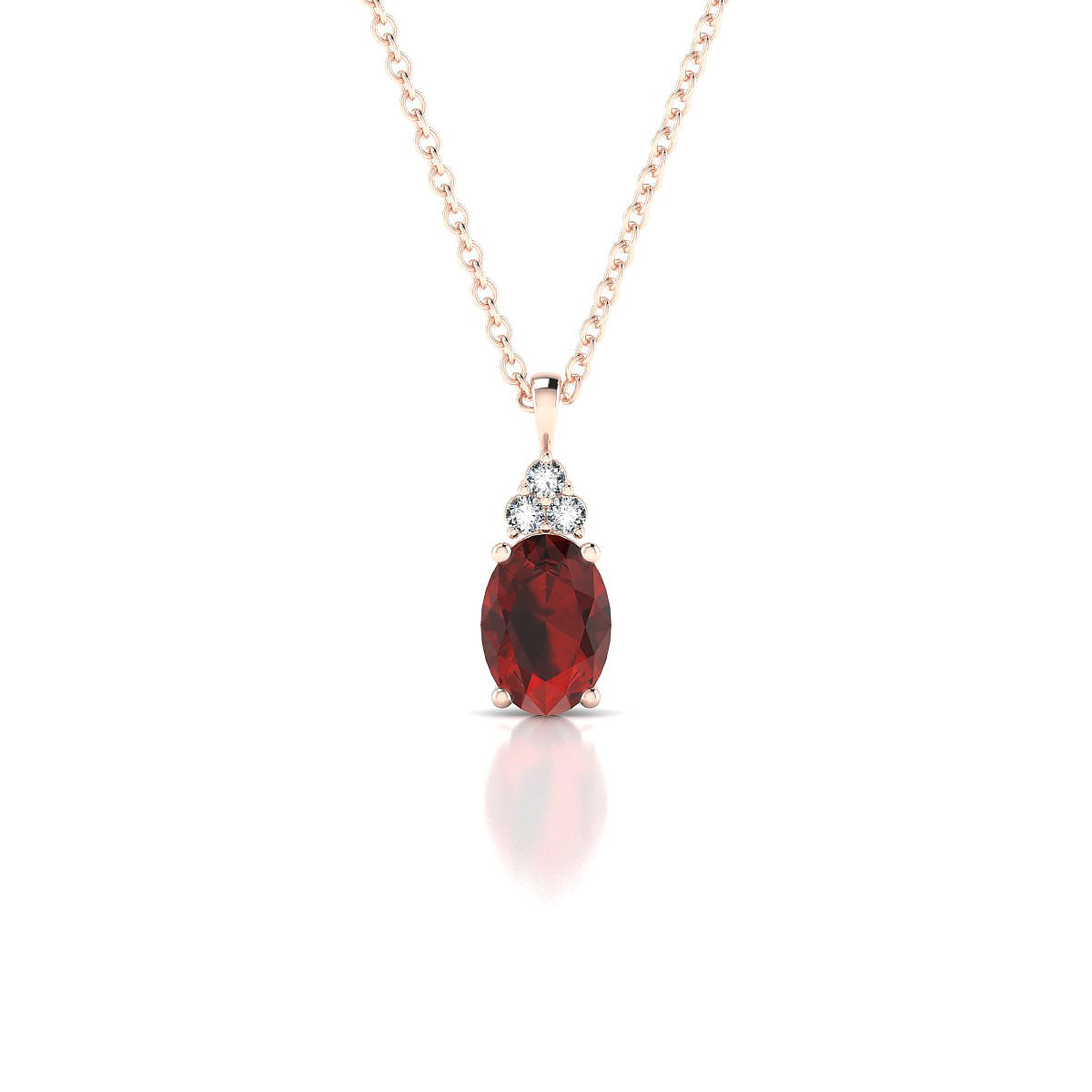 Mirage | 18k Rose Gold 7 x 5 mm Oval Garnet Pendant