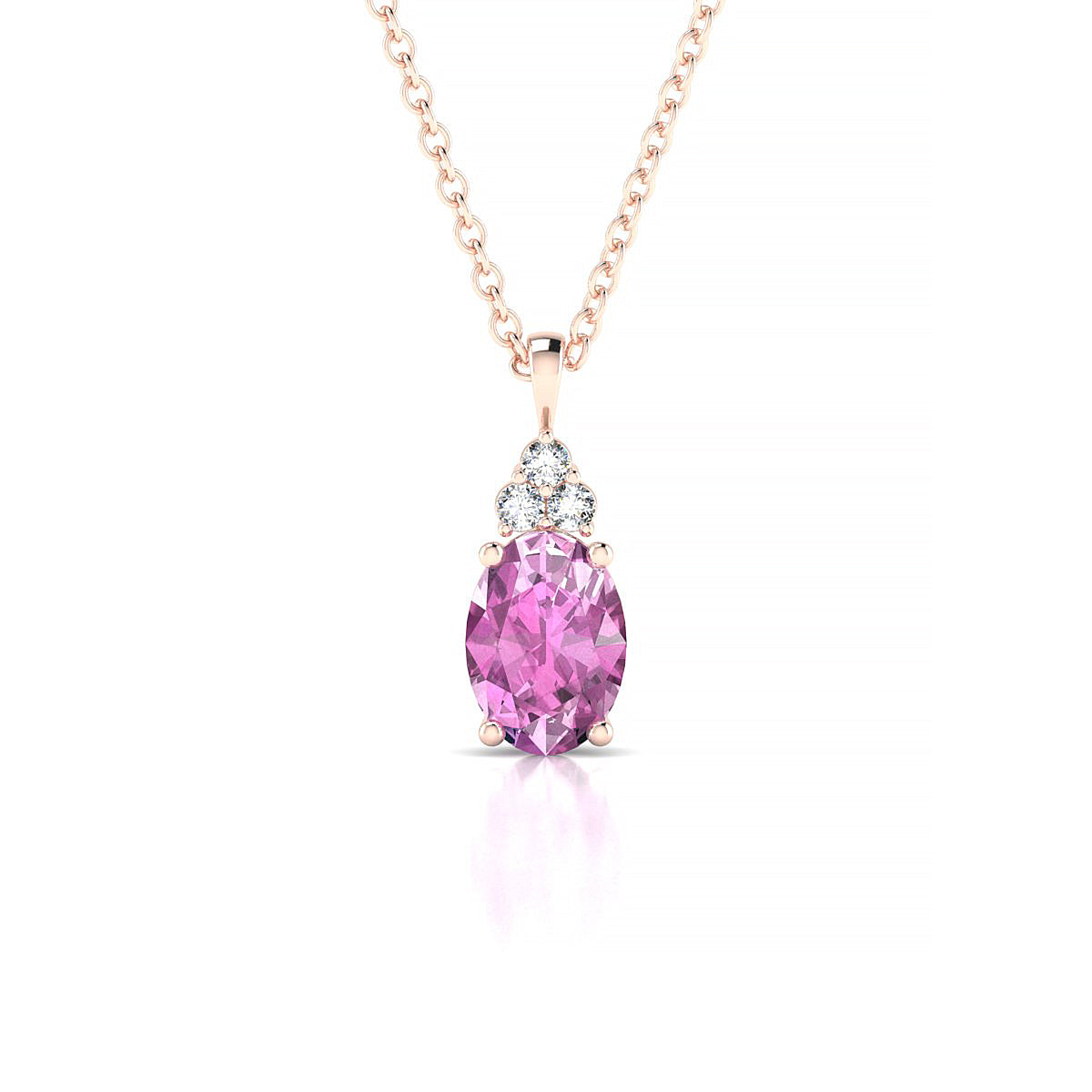 Mirage | 18k Rose Gold 7 x 5 mm Oval Pink Sapphire Pendant