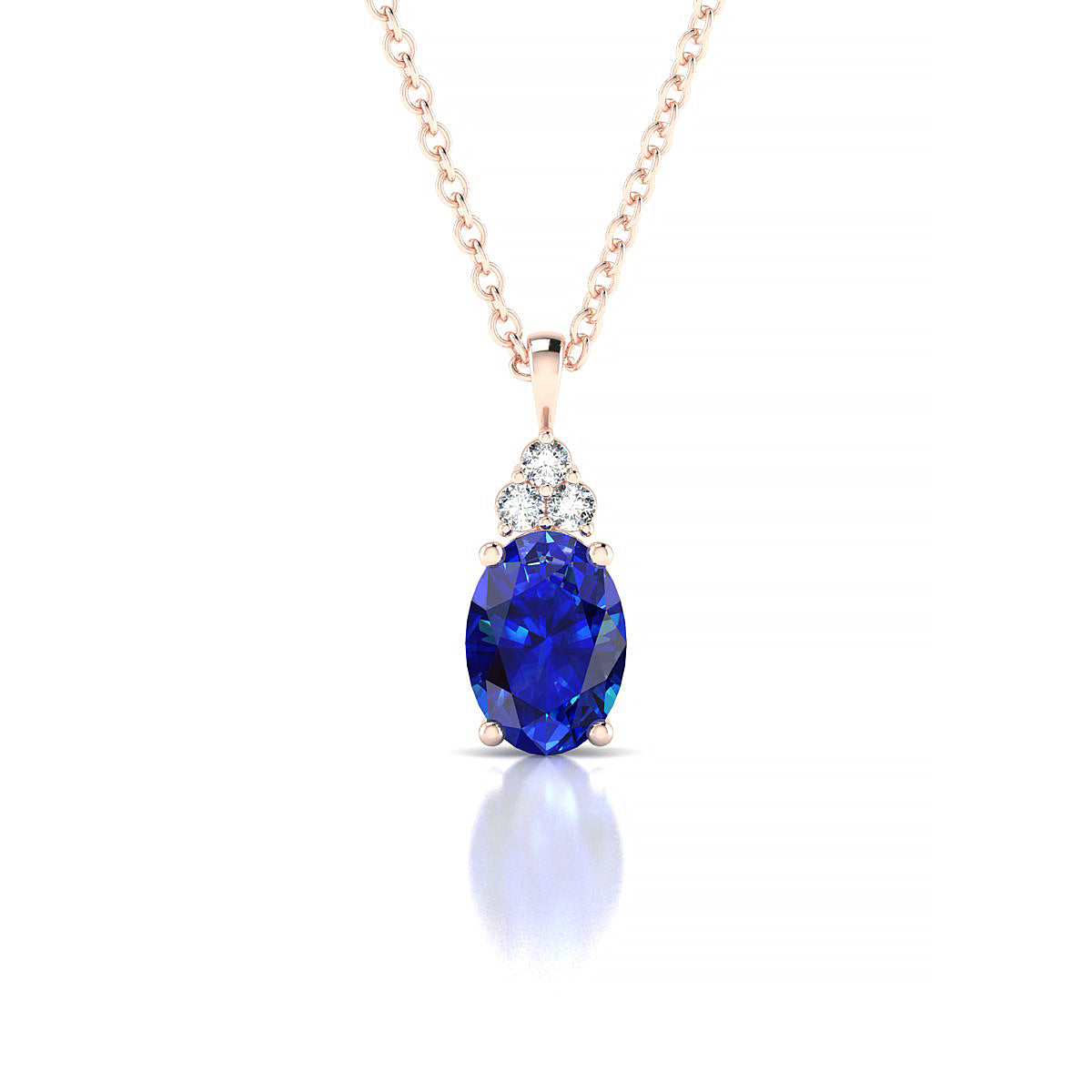 Mirage | 18k Rose Gold 7 x 5 mm Oval Sapphire Pendant