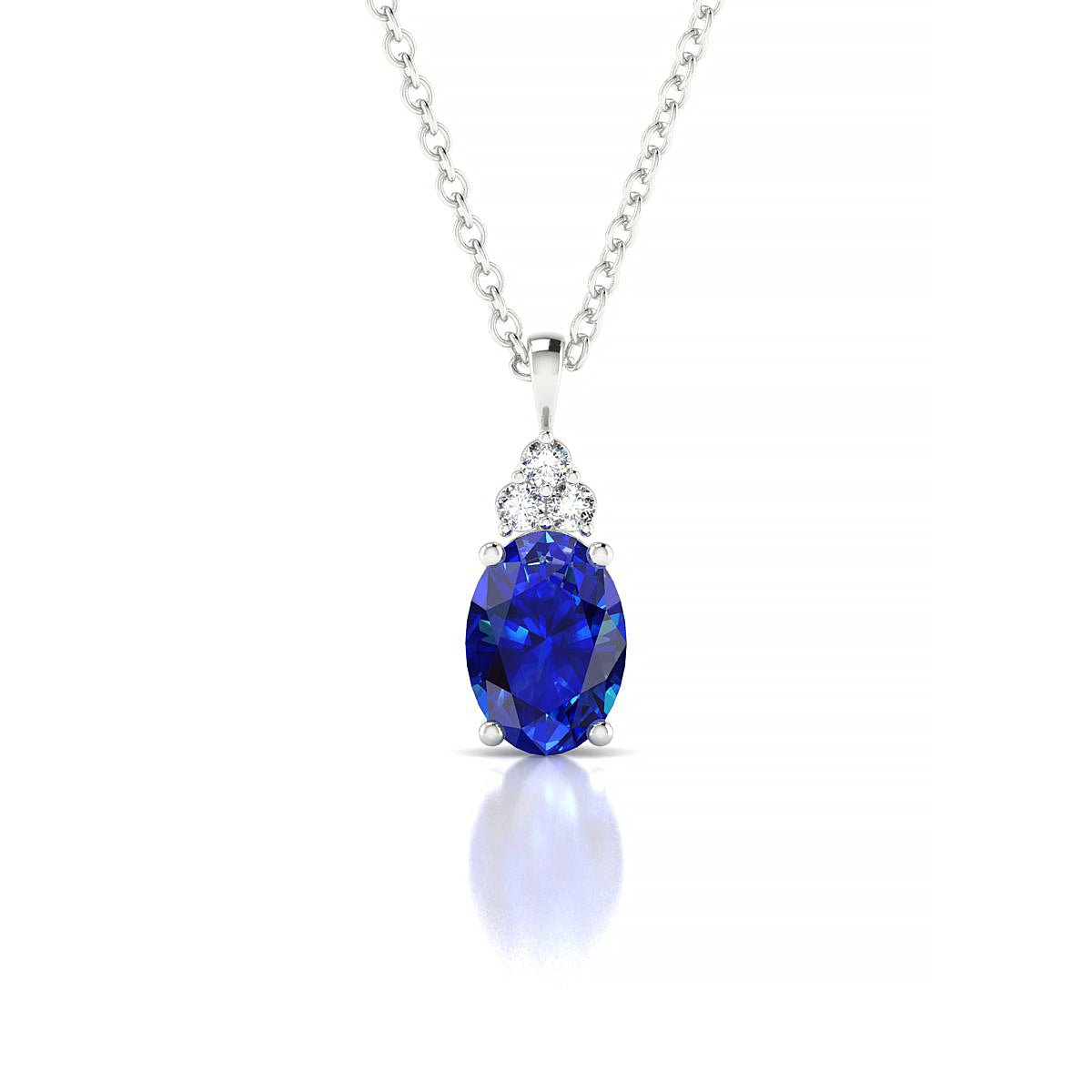 Mirage | 18k White Gold 7 x 5 mm Oval Sapphire Pendant
