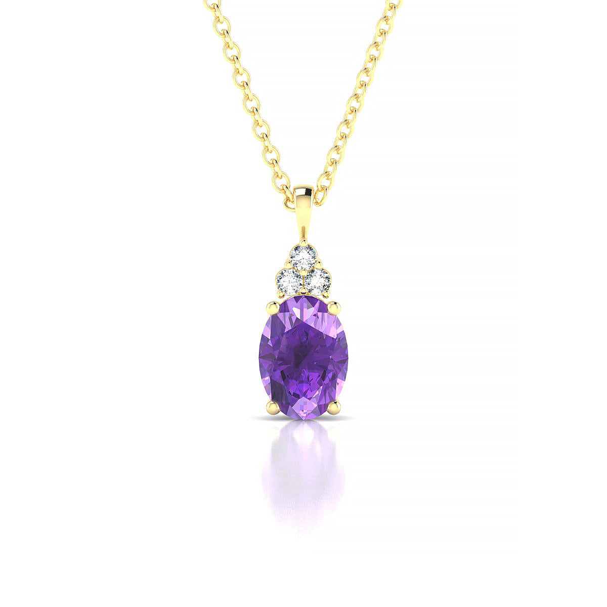 Mirage | 18k Yellow Gold 7 x 5 mm Oval Amethyst Pendant