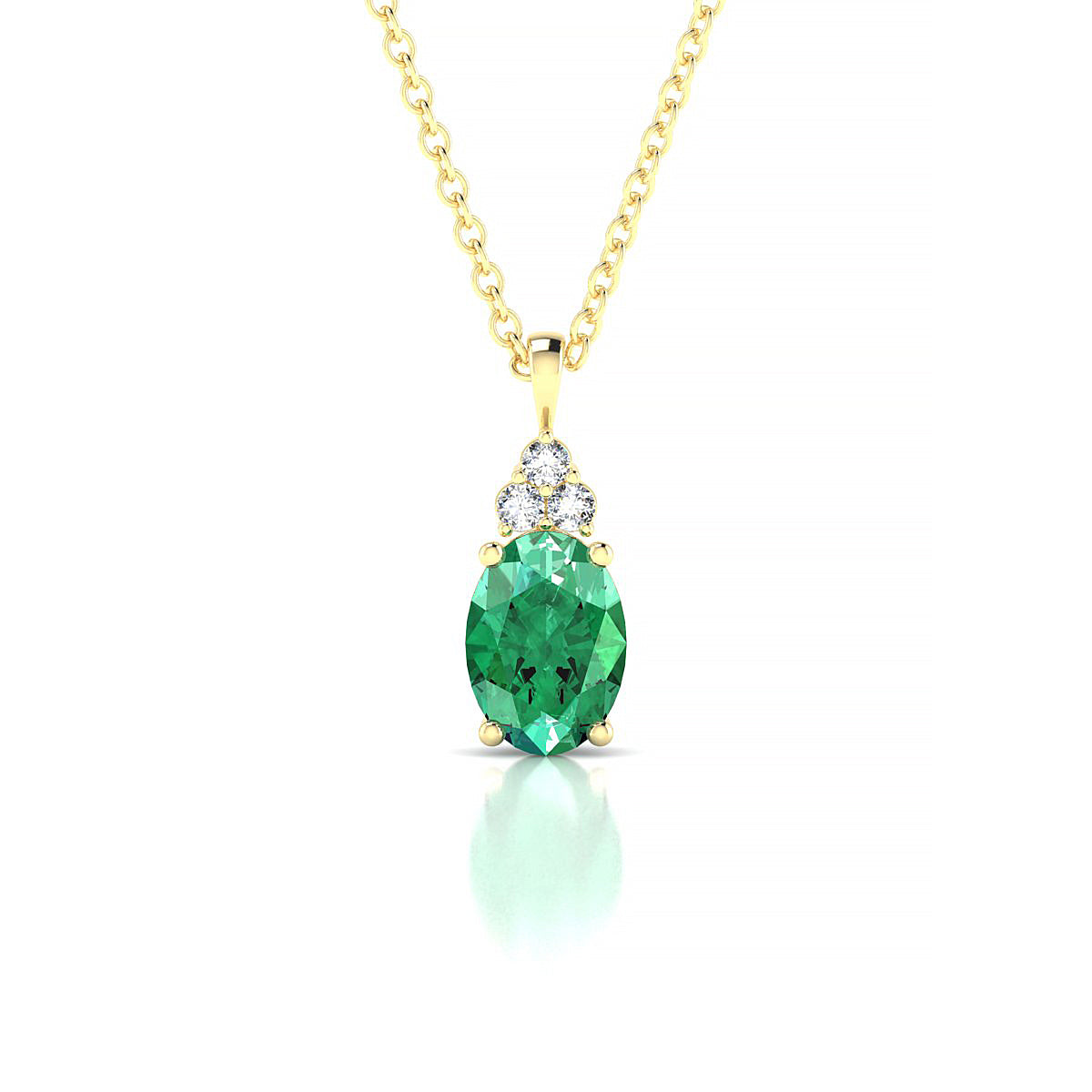 Mirage | 18k Yellow Gold 7 x 5 mm Oval Emerald Pendant