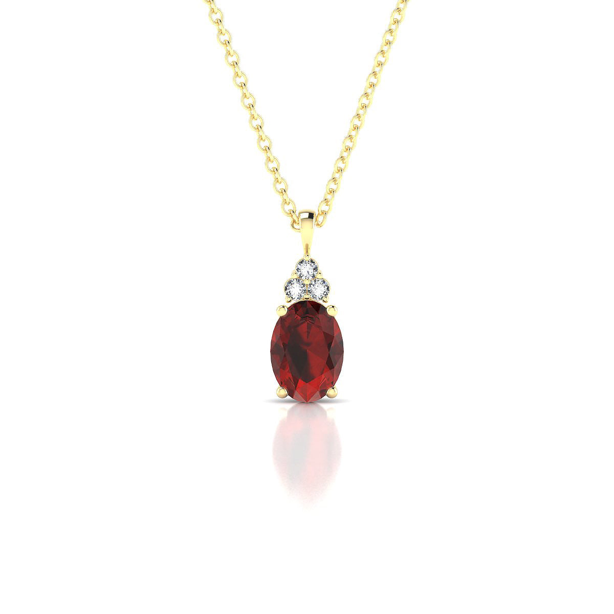 Mirage | 18k Yellow Gold 7 x 5 mm Oval Garnet Pendant