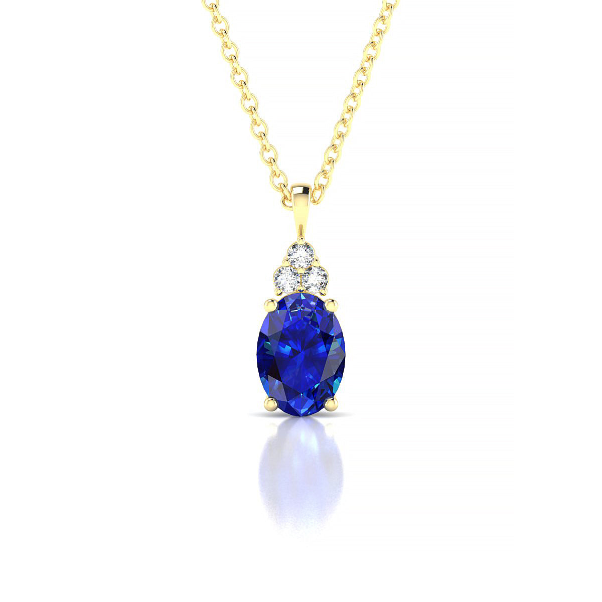 Mirage | 18k Yellow Gold 7 x 5 mm Oval Sapphire Pendant