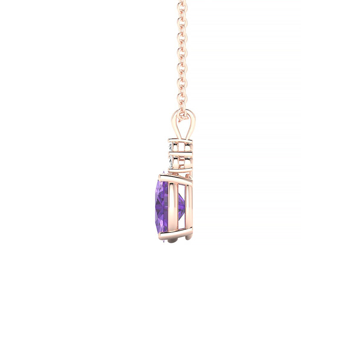 Mirage | 18k Rose Gold 7 x 5 mm Oval Amethyst Pendant