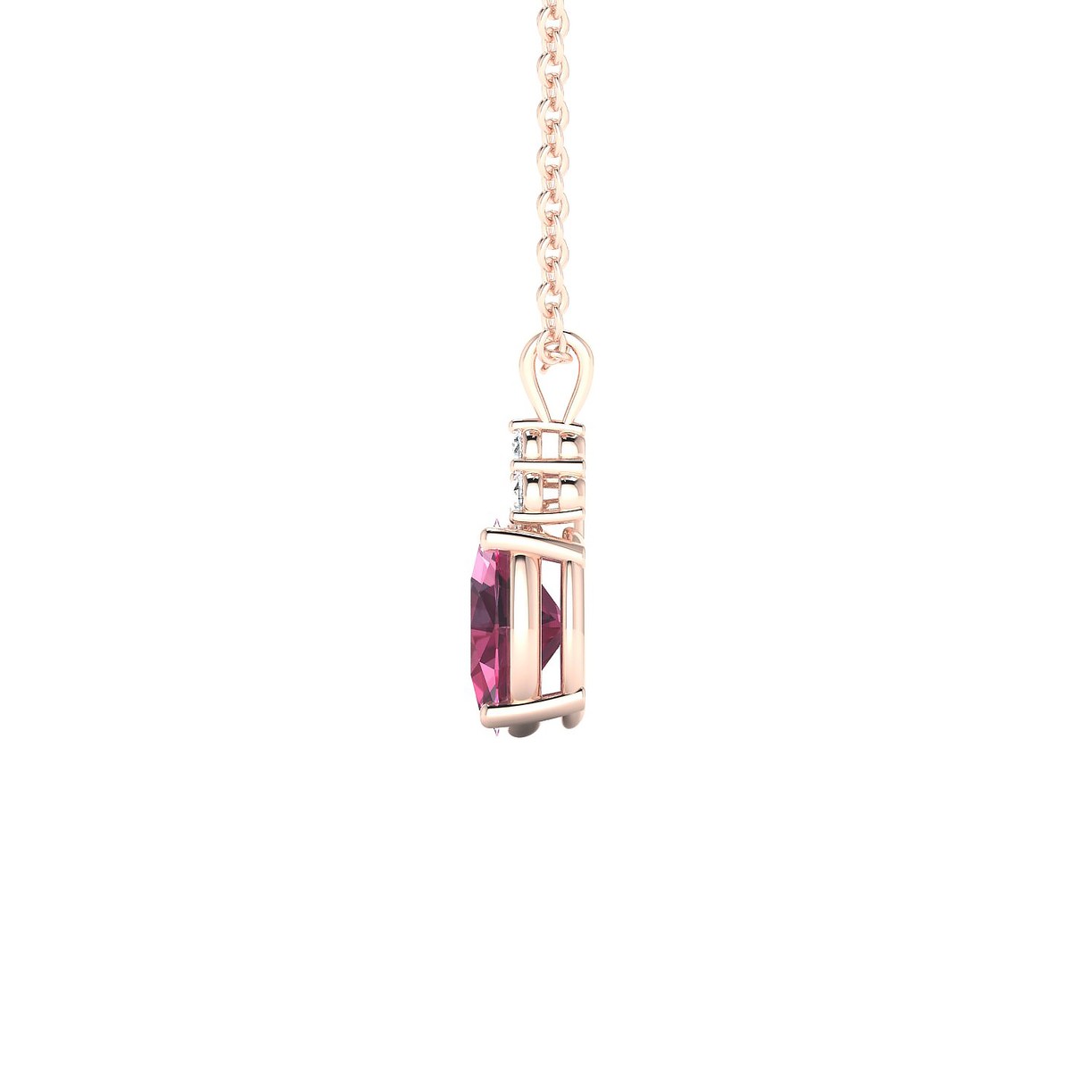 Mirage | 18k Rose Gold 7 x 5 mm Oval Rhodolite Pendant