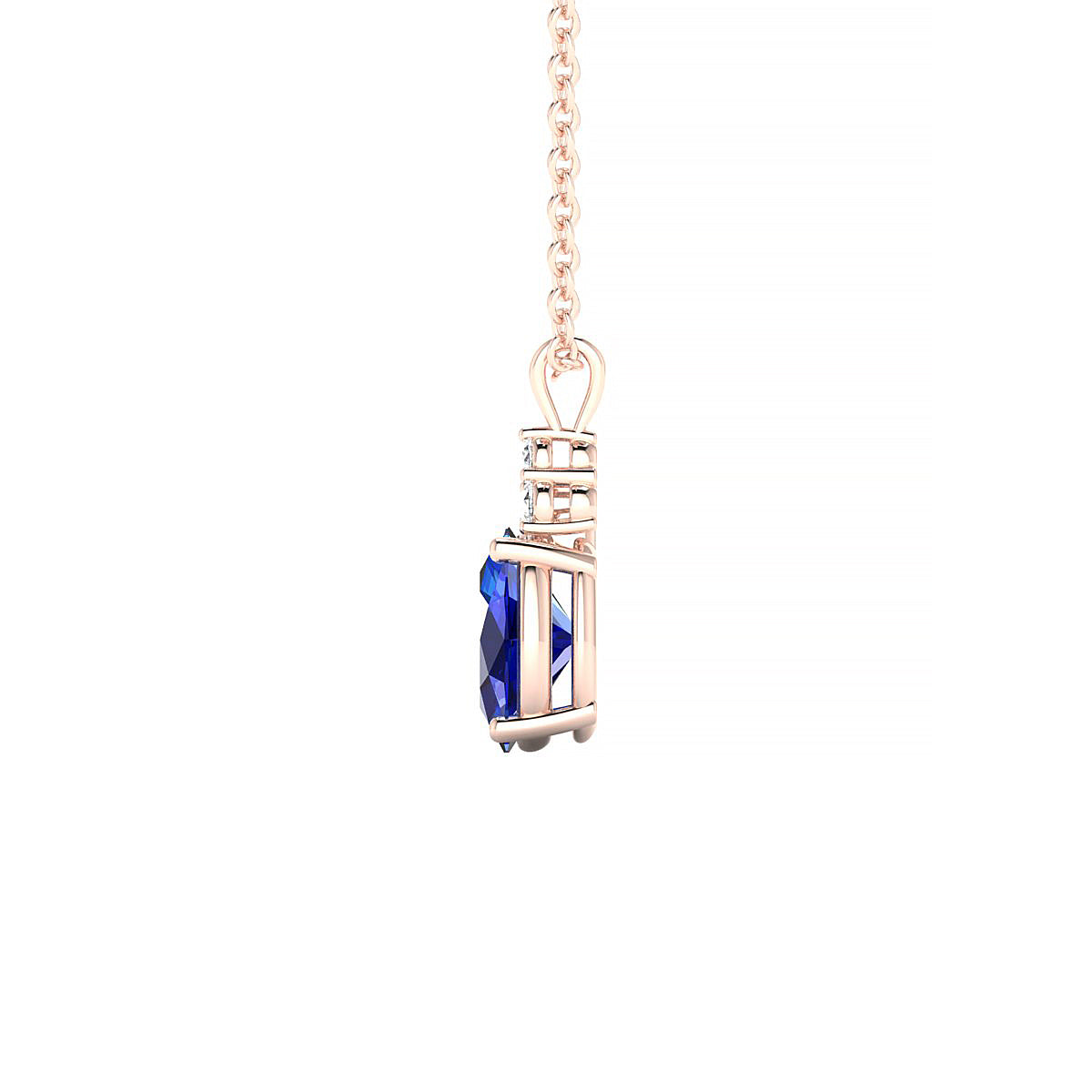 Mirage | 18k Rose Gold 7 x 5 mm Oval Sapphire Pendant