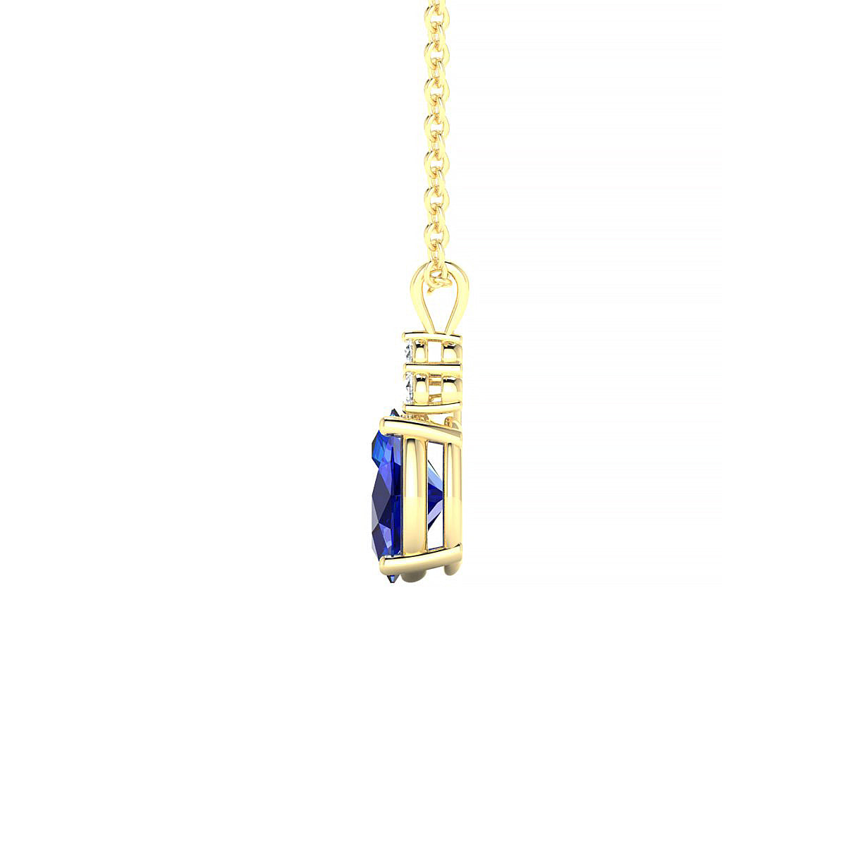 Mirage | 18k Yellow Gold 7 x 5 mm Oval Sapphire Pendant