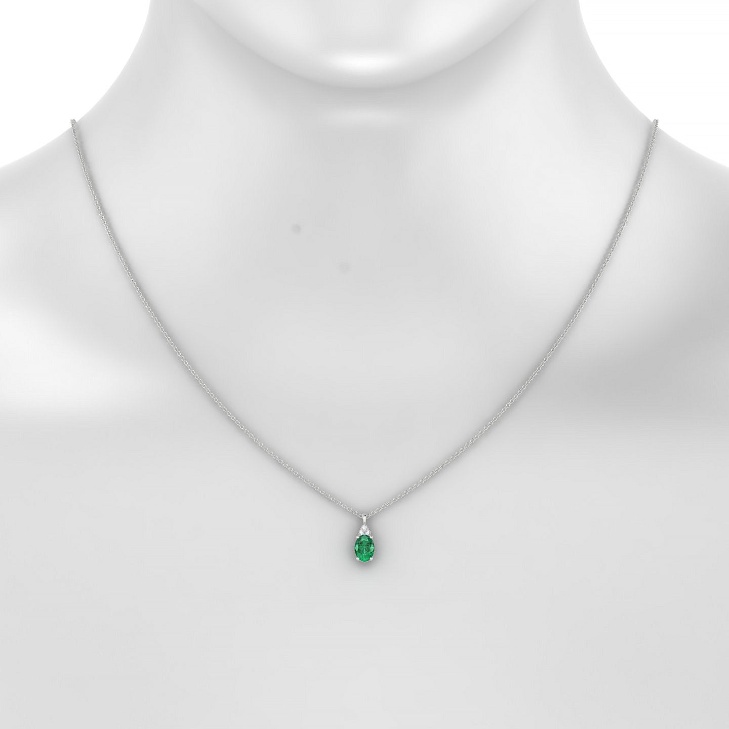 Mirage | 18k White Gold 7 x 5 mm Oval Emerald Pendant