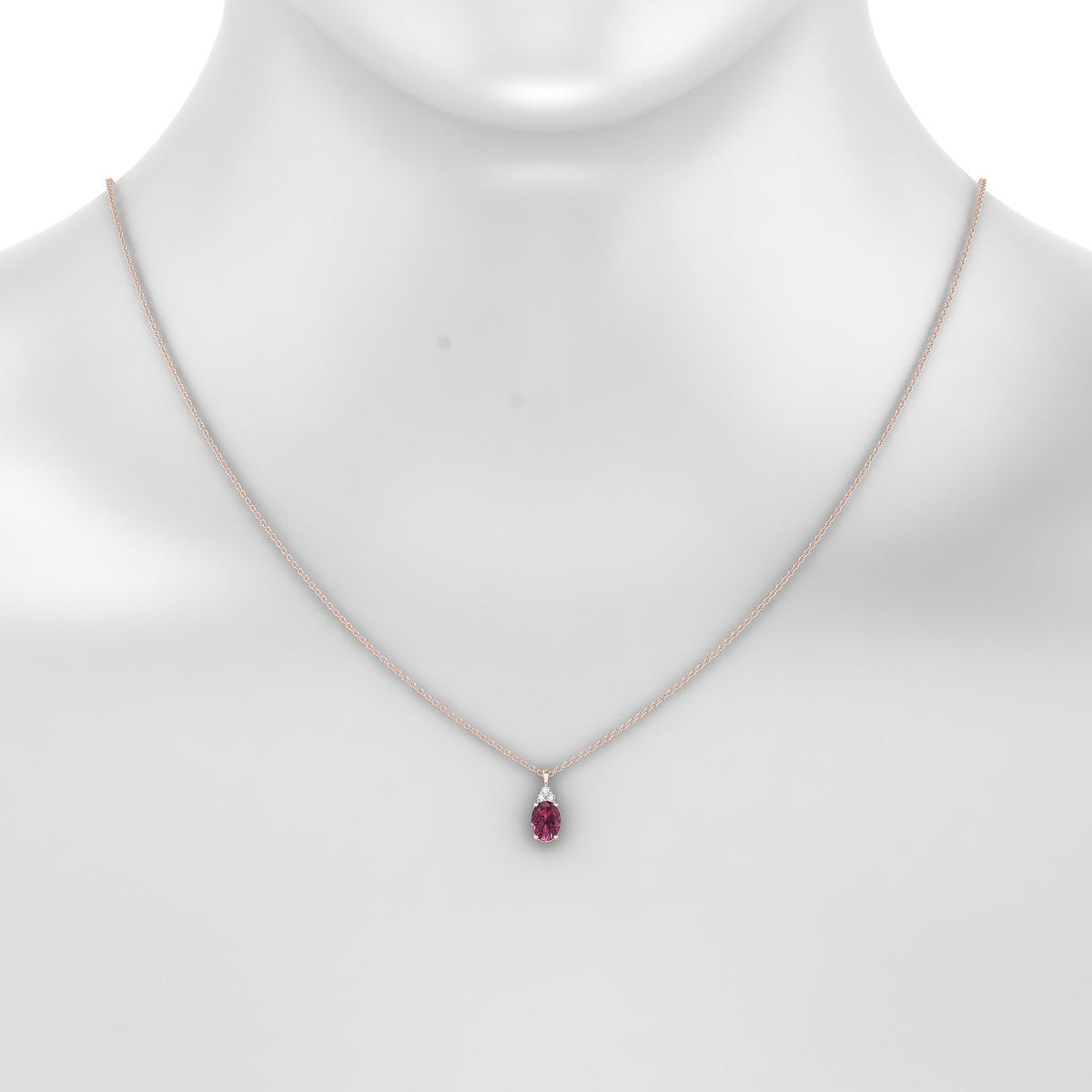 Mirage | 18k Rose Gold 7 x 5 mm Oval Rhodolite Pendant