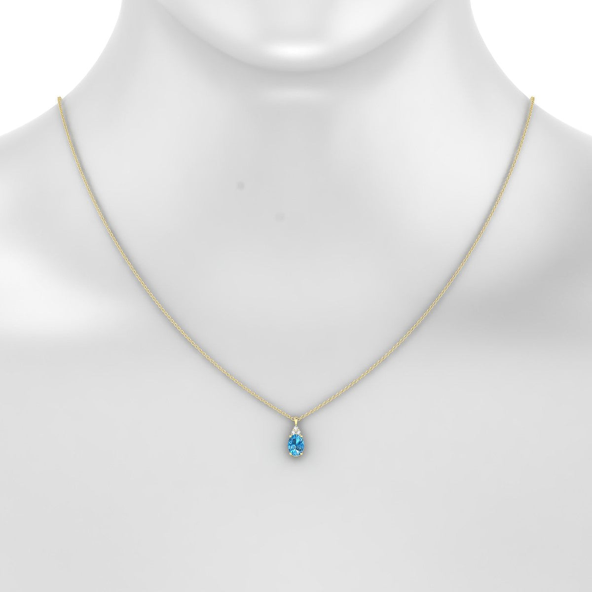 Mirage | 18k Yellow Gold 7 x 5 mm Oval Topaz Pendant