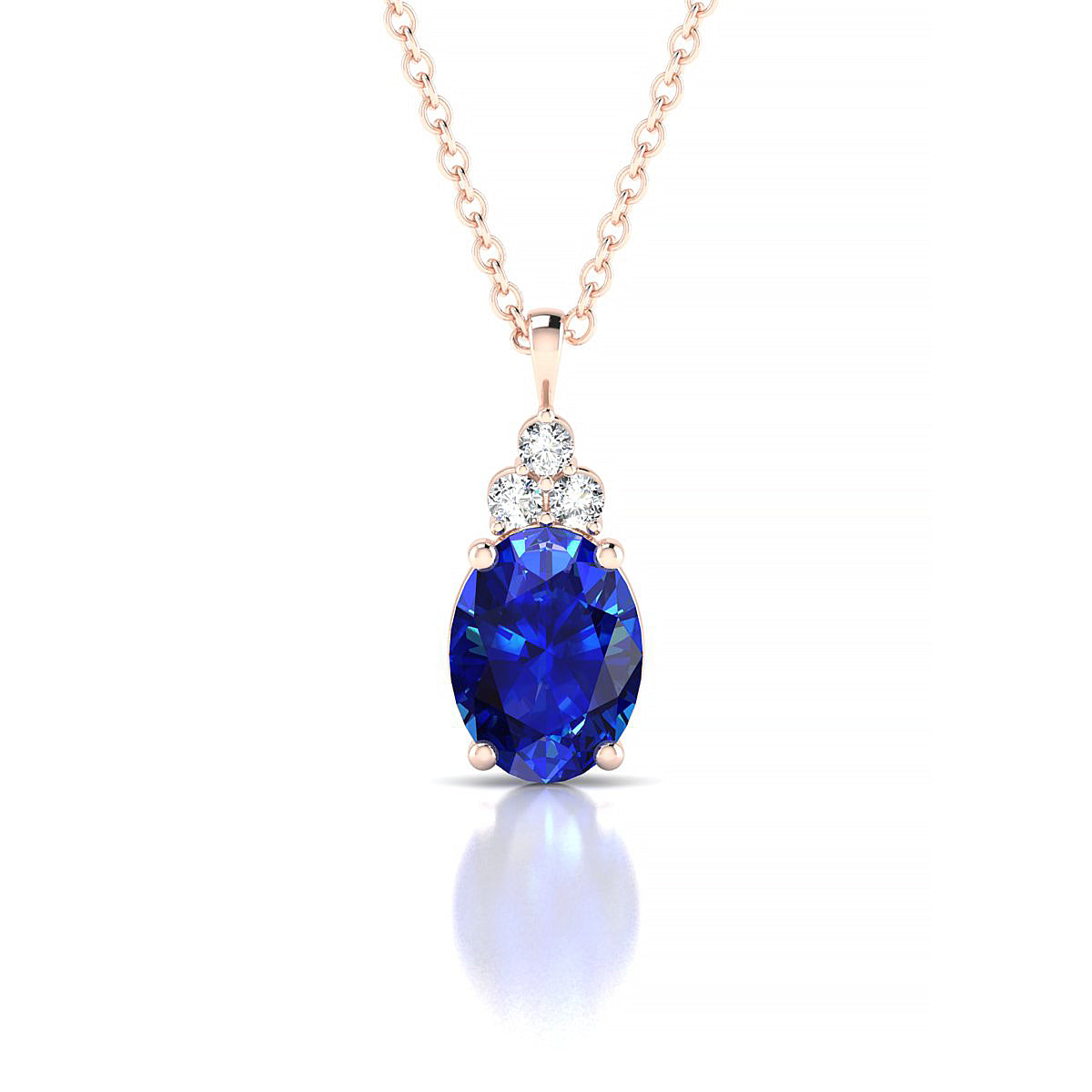 Mirage | 18k Rose Gold 8 x 6 mm Oval Sapphire Pendant