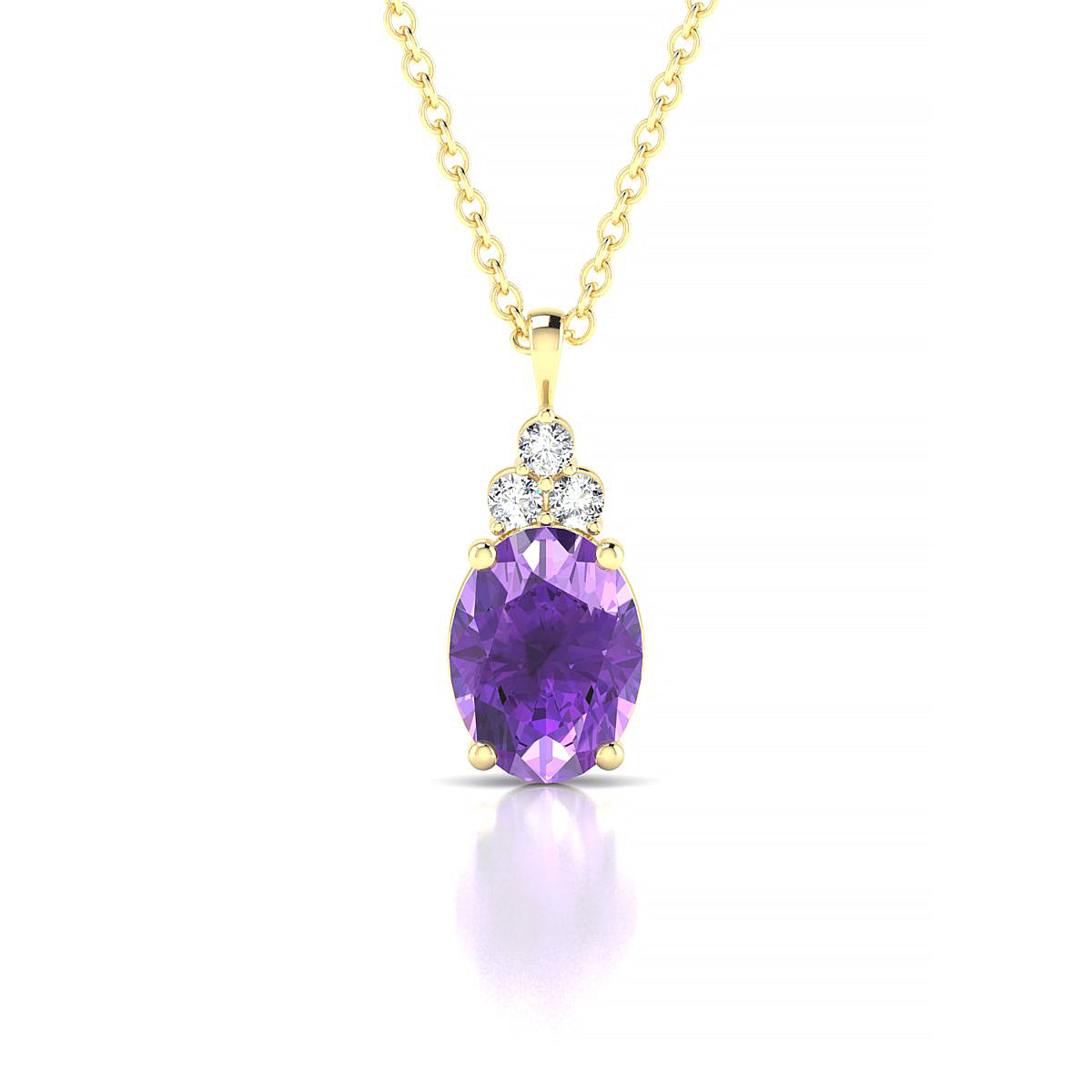 Mirage | 18k Yellow Gold 8 x 6 mm Oval Amethyst Pendant