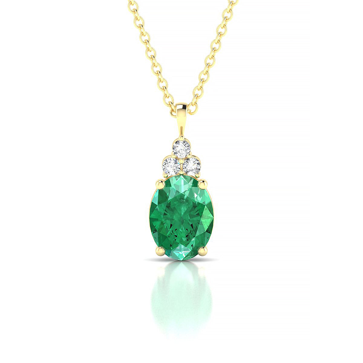 Mirage | 18k Yellow Gold 8 x 6 mm Oval Emerald Pendant